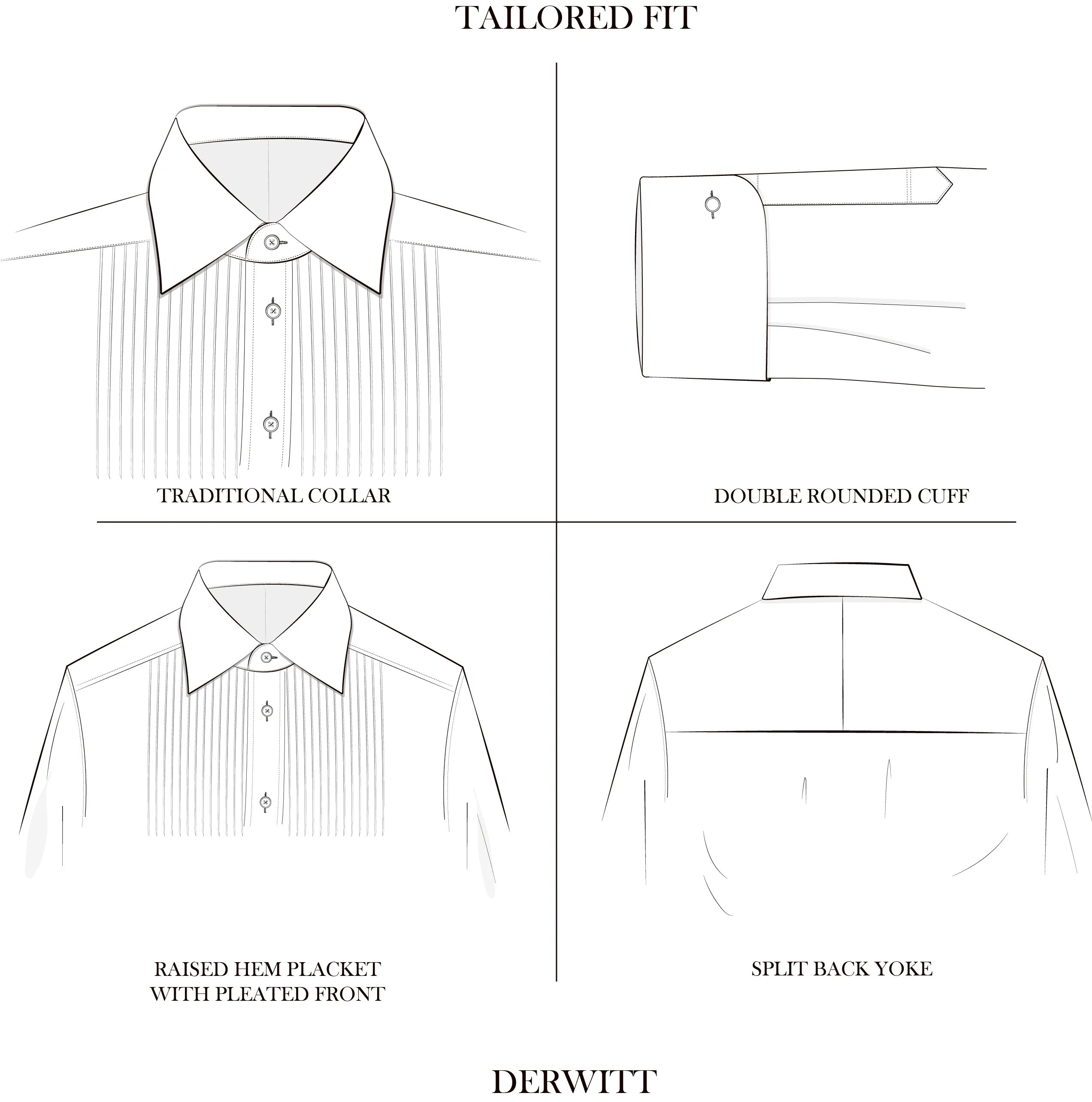 Dewitt White Pleated Dress Shirt - Image 6