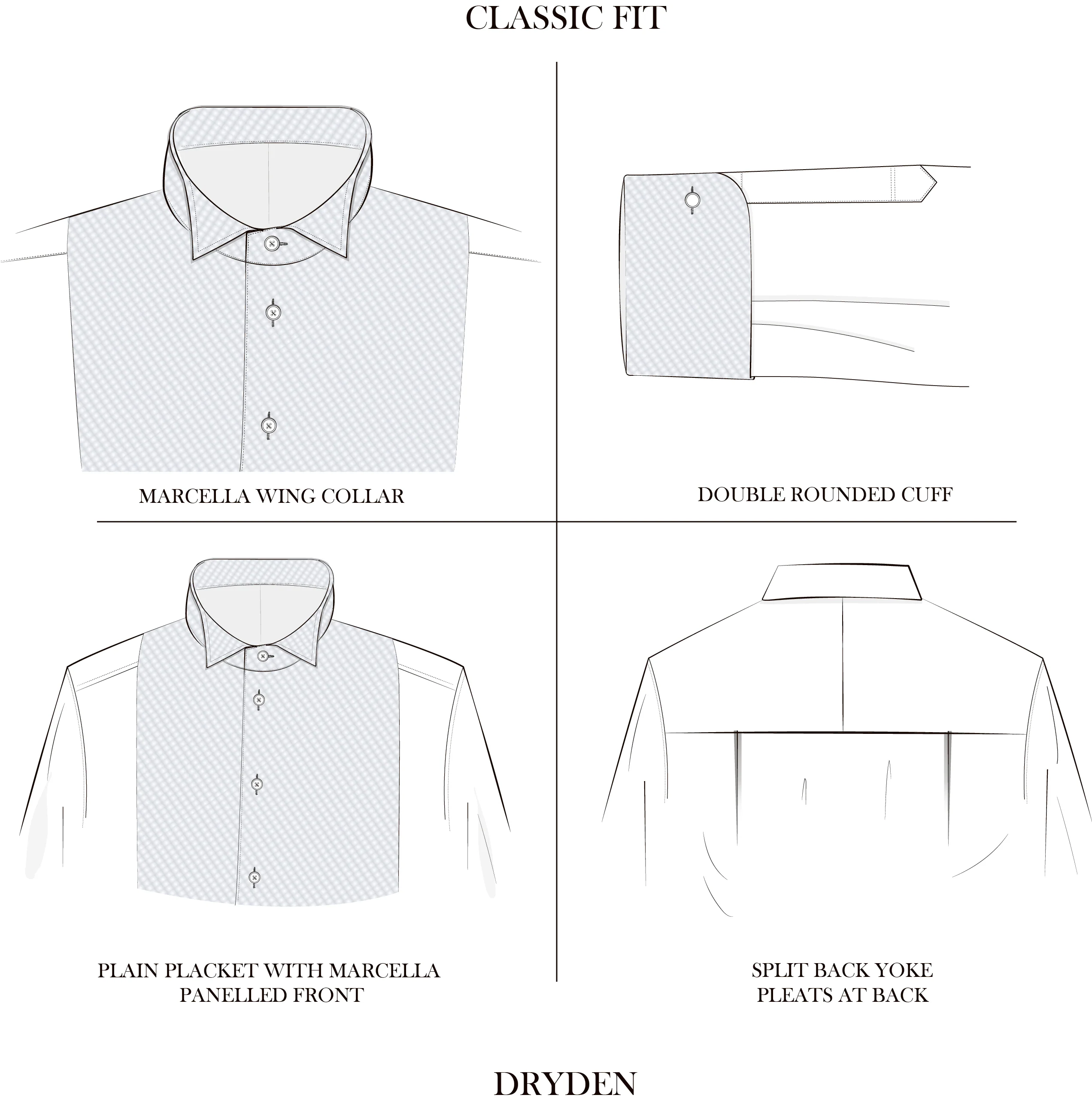 Dryden White Marcella wing collar shirt - Image 6