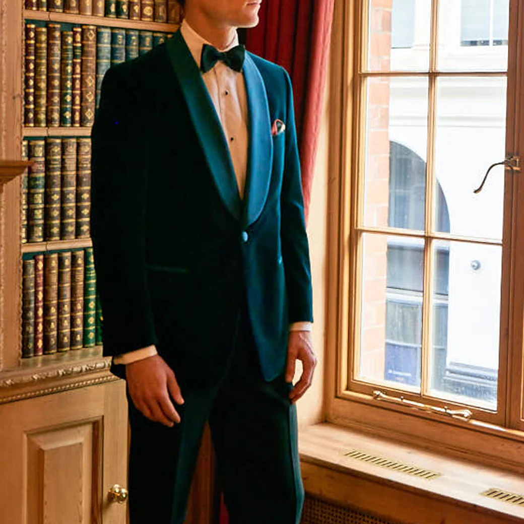 Dumont Teal Velvet Jacket - Image 2