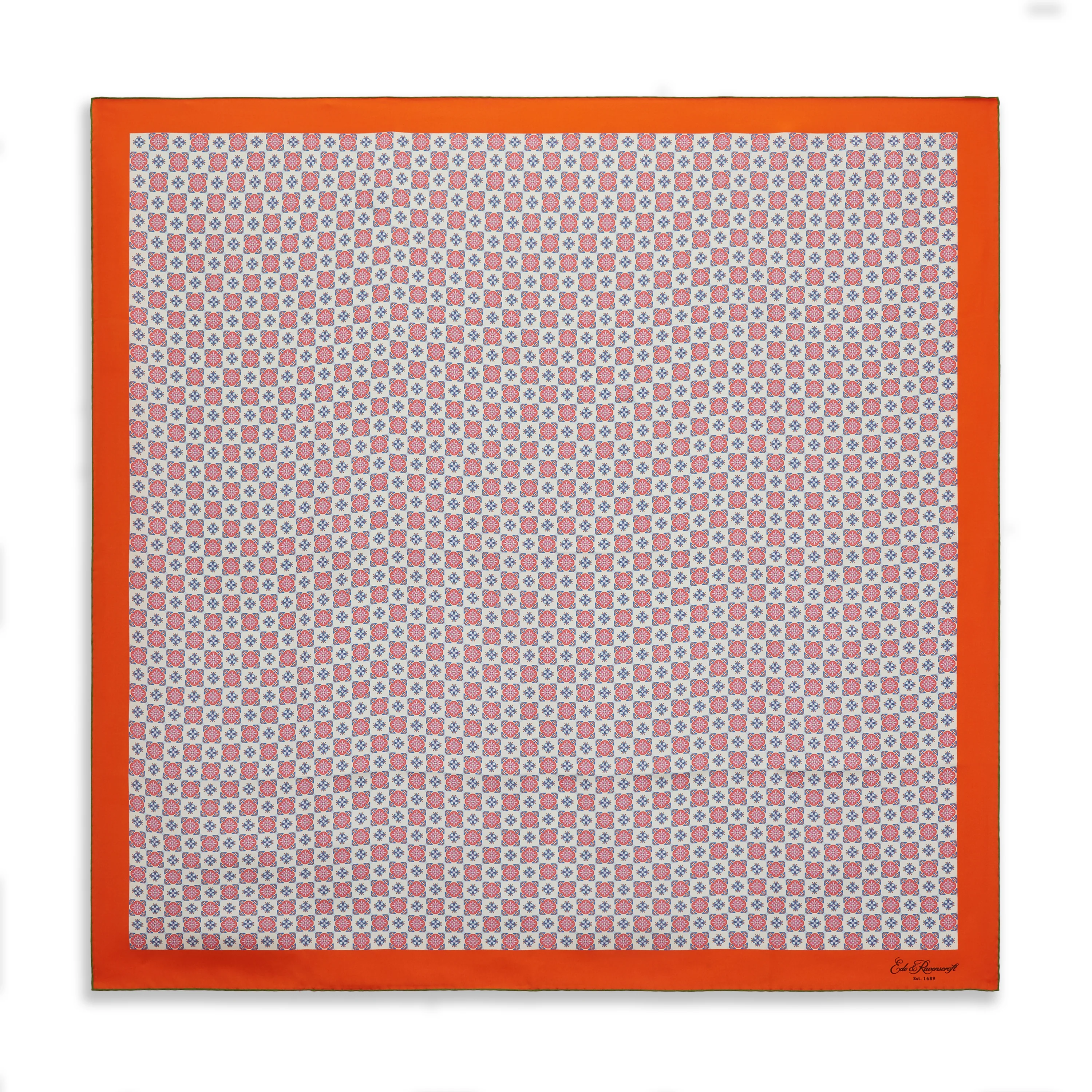 Ecru Pink Tile Silk Square Scarf - Image 2