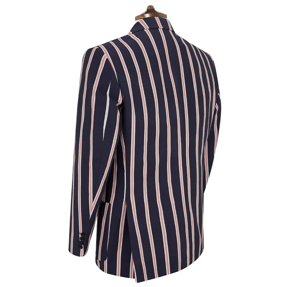 Edgar Navy and Pink Stripe Jacket - Image 3