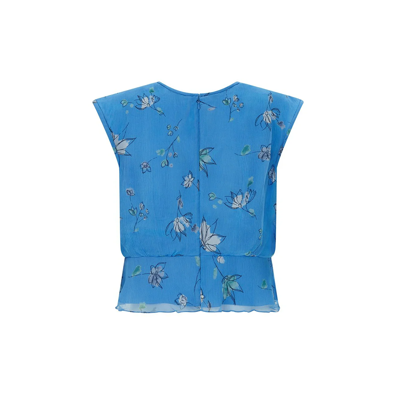 Chiffon Wrap Top Blue - Image 2