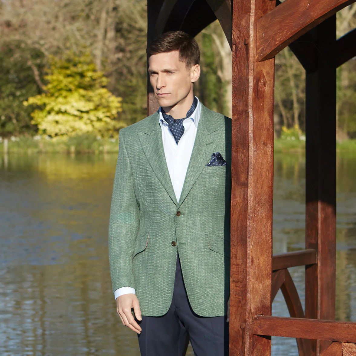 Faulkner Pale Green Hopsack Jacket - Image 2