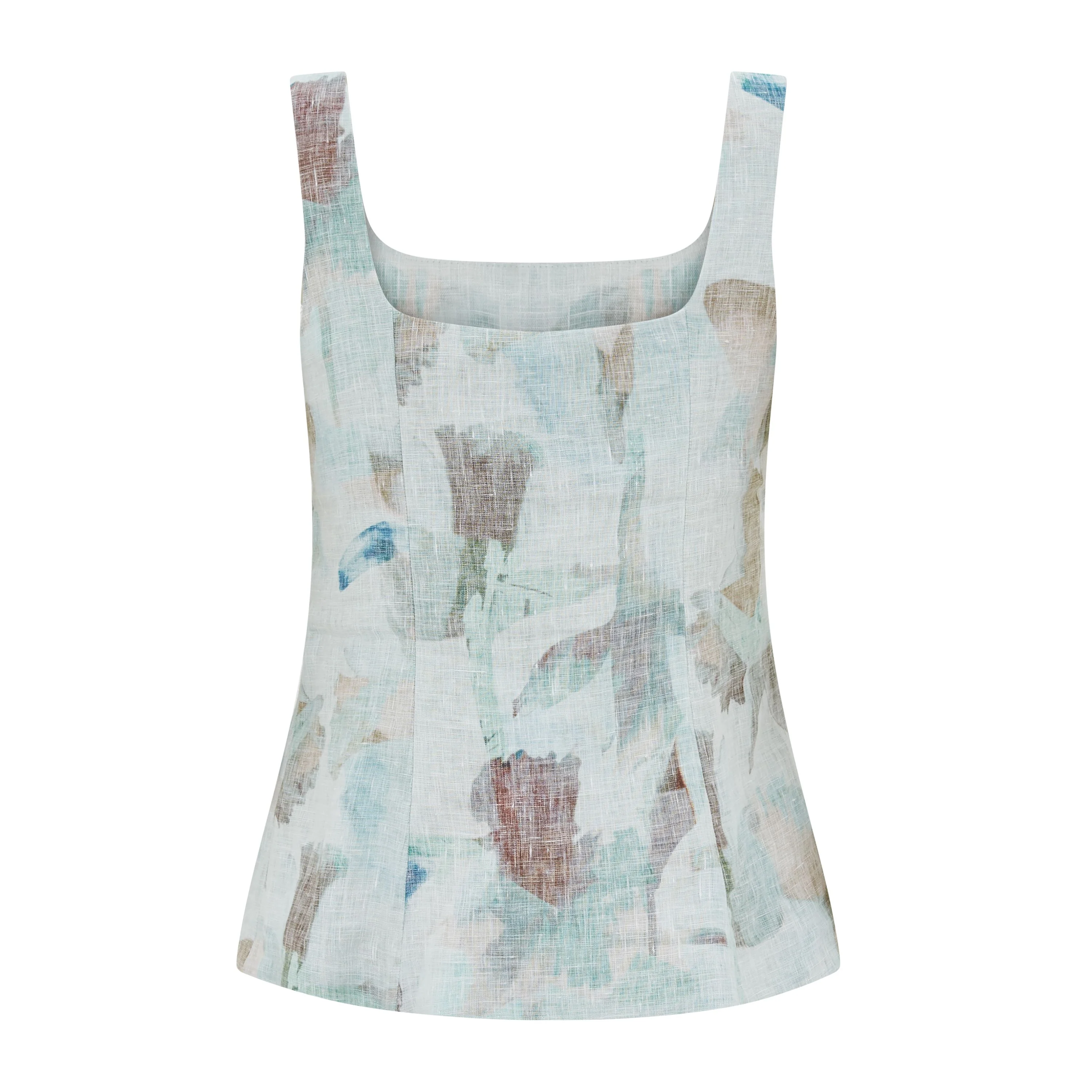 Floral Linen Vest Top - Image 2