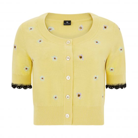Flower Jacquard Button Through Top