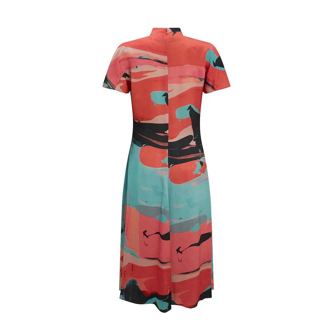 Geometric Pattern Midi Dress Pink - Image 2