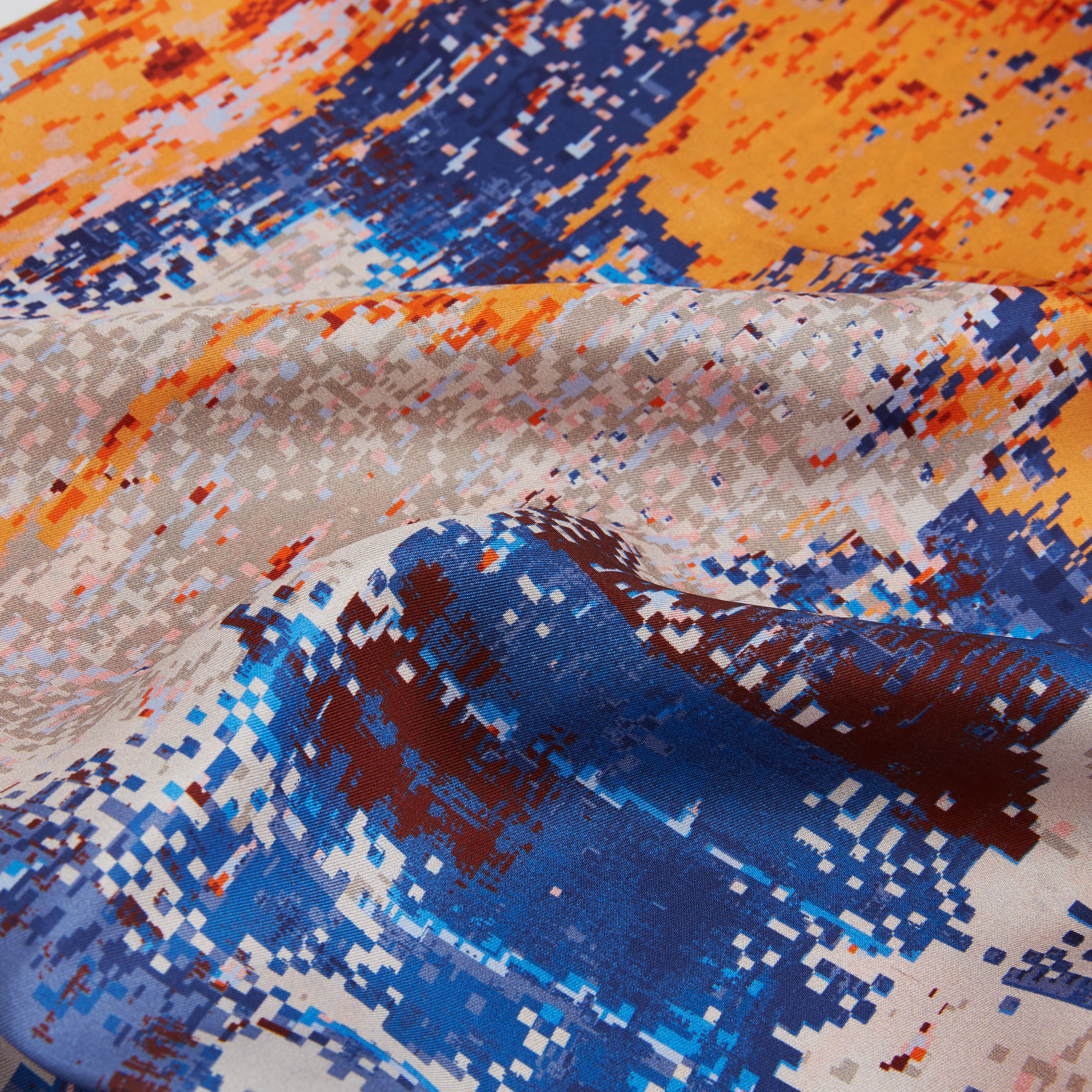 Geometric Silk Pin Fringe Scarf - Image 2