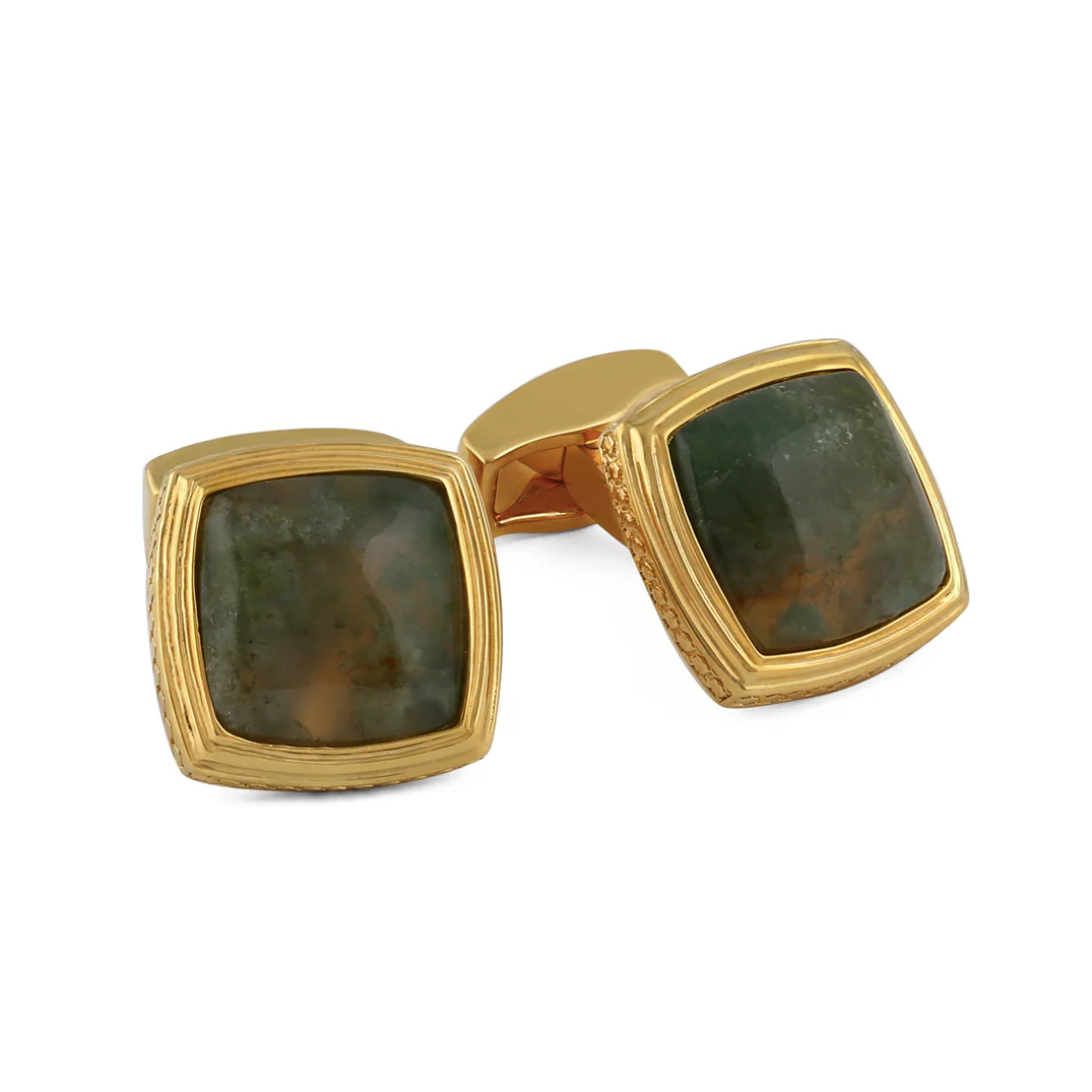Gold and Agate Cufflinks