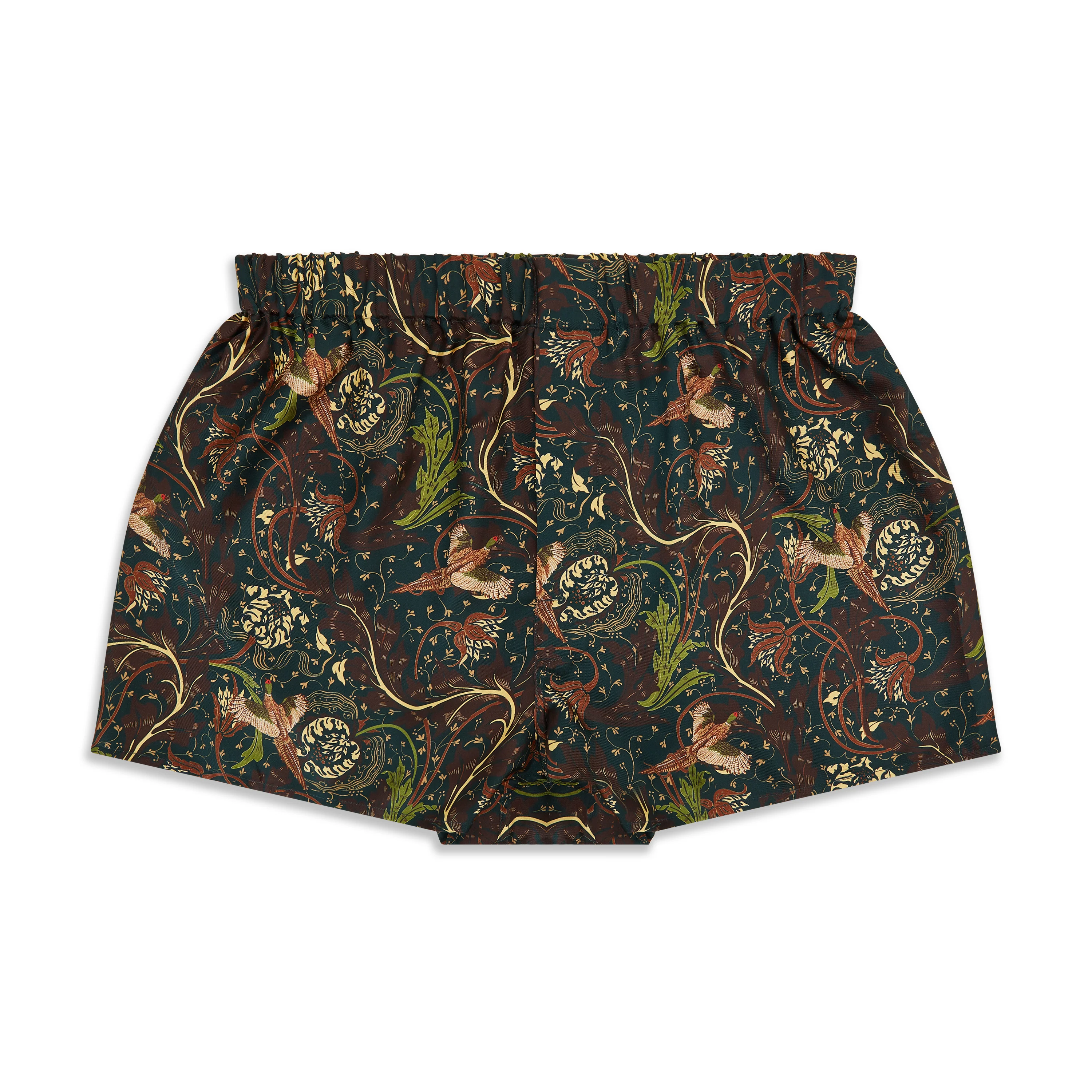 Green Exclusive Printed Silk Pheasant Jacquard Boxer