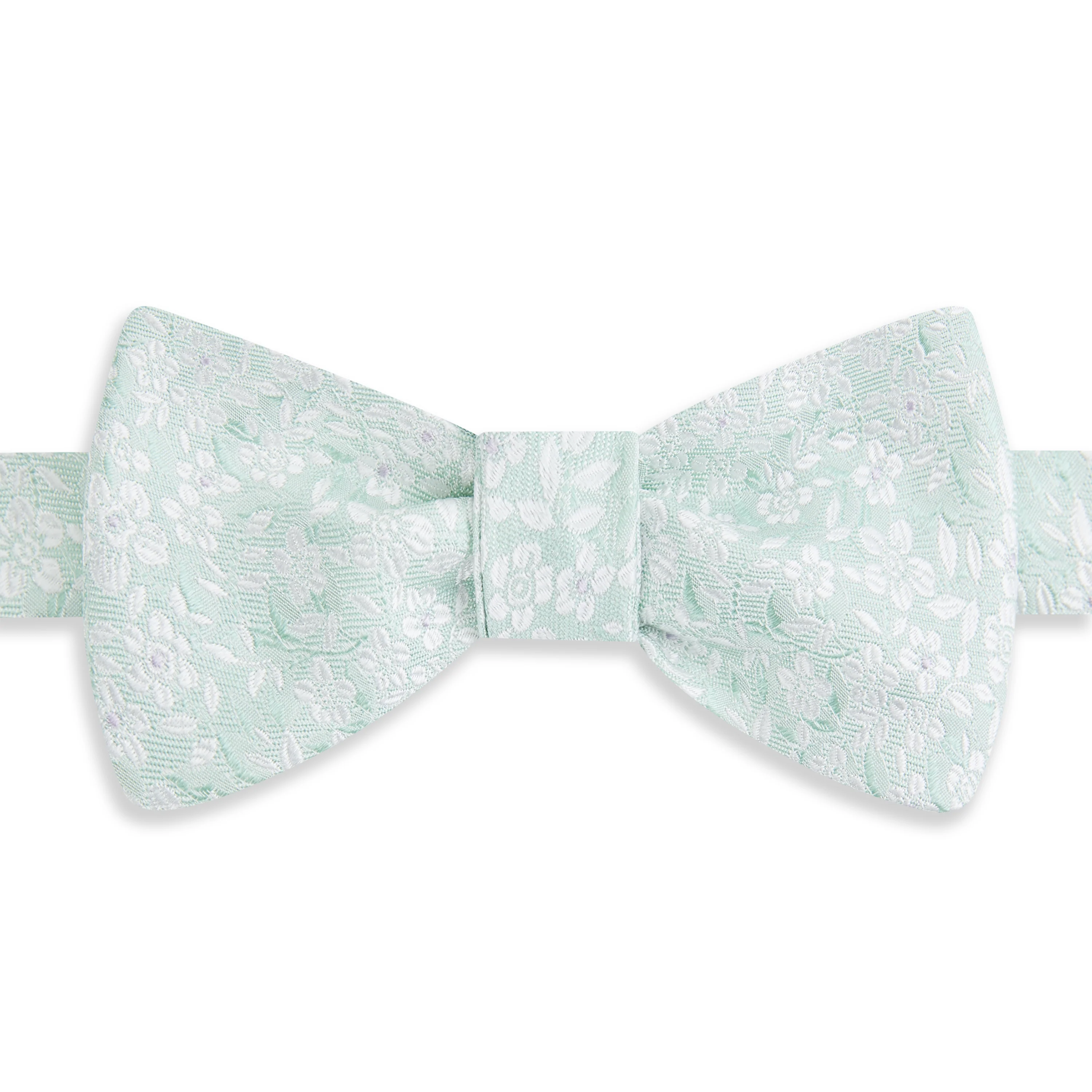 Green Floral Woven Silk Bow Tie