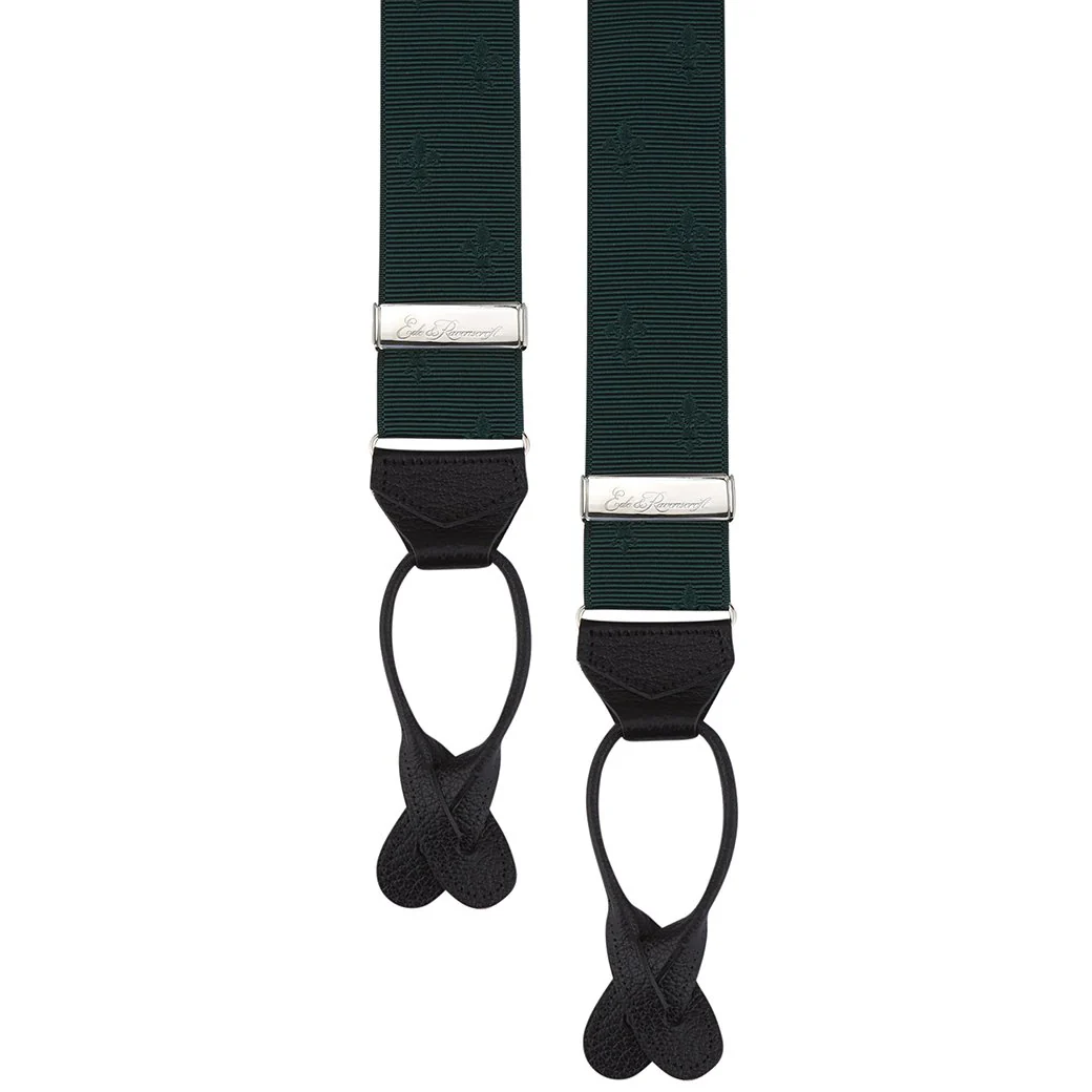 Green Fleur De Lys Braces