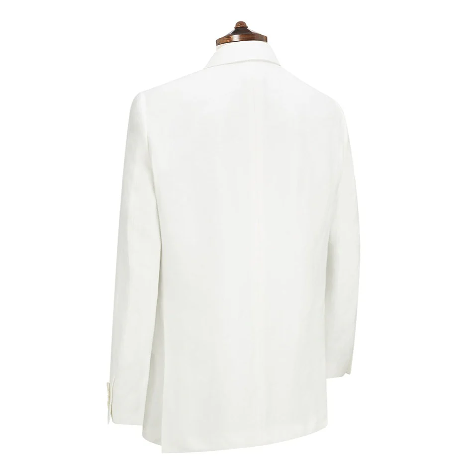 Gregory Chalk White Twill Linen Jacket - Image 3