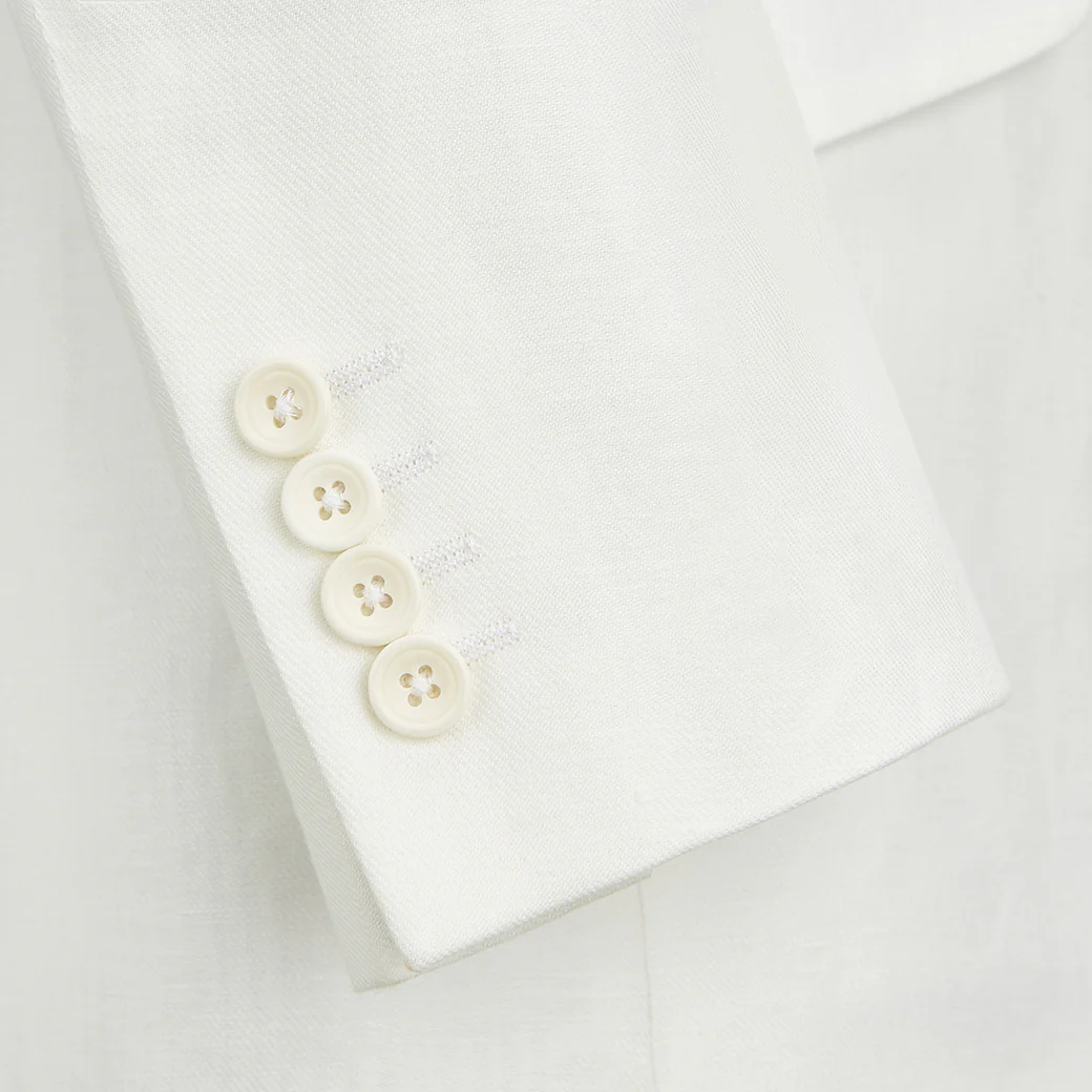 Gregory Chalk White Twill Linen Jacket - Image 4