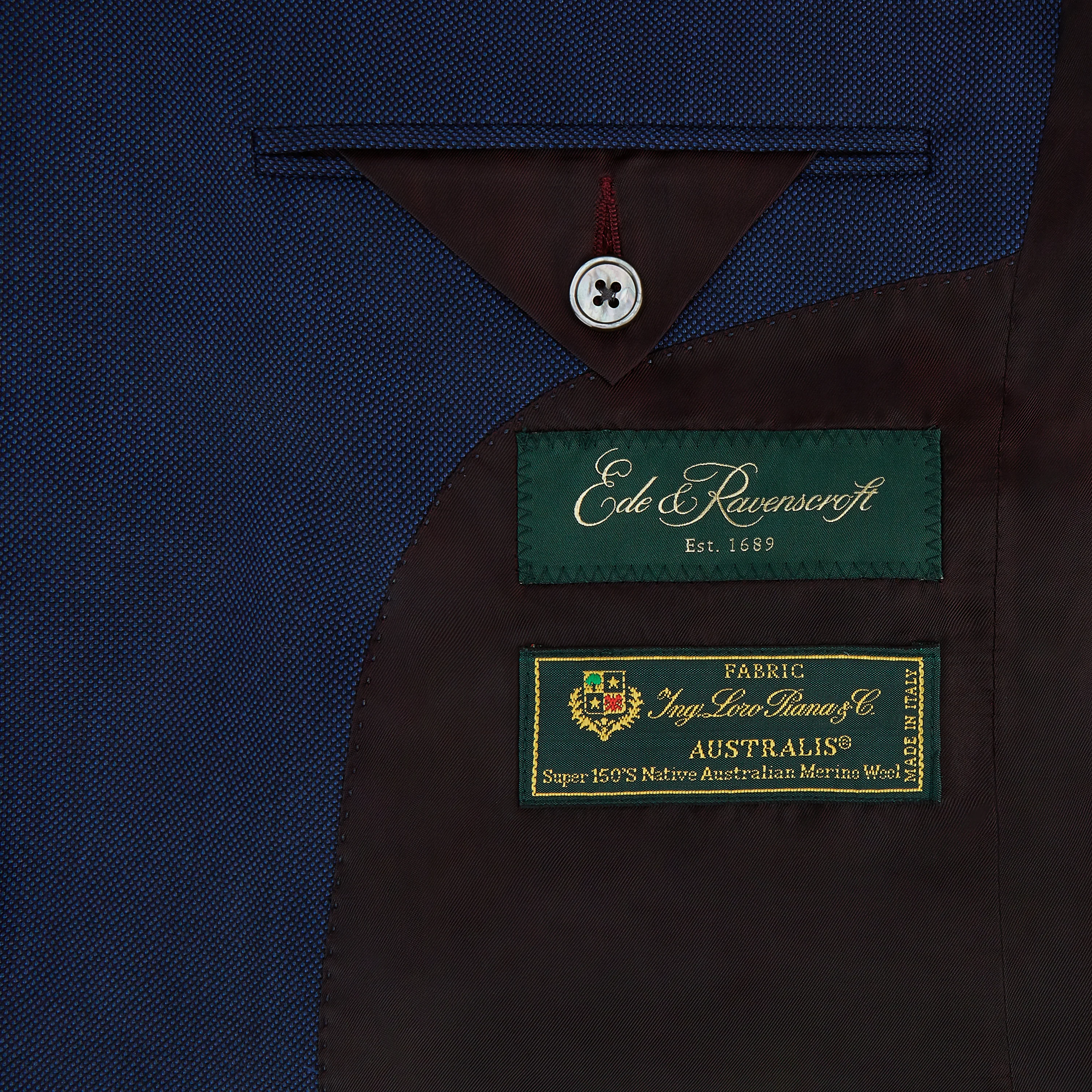 Grosvenor Light Navy Birdseye Super 150s Wool Suit - Image 4