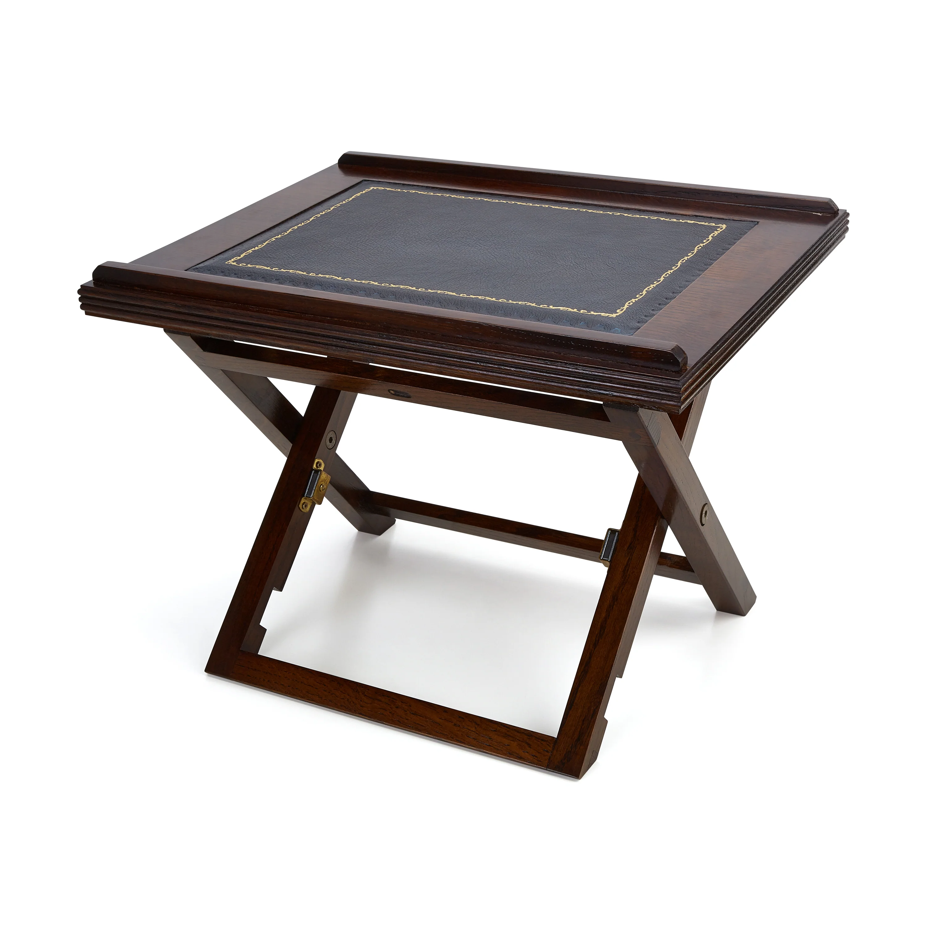 Hardwood Lectern with Leather Top Blue
