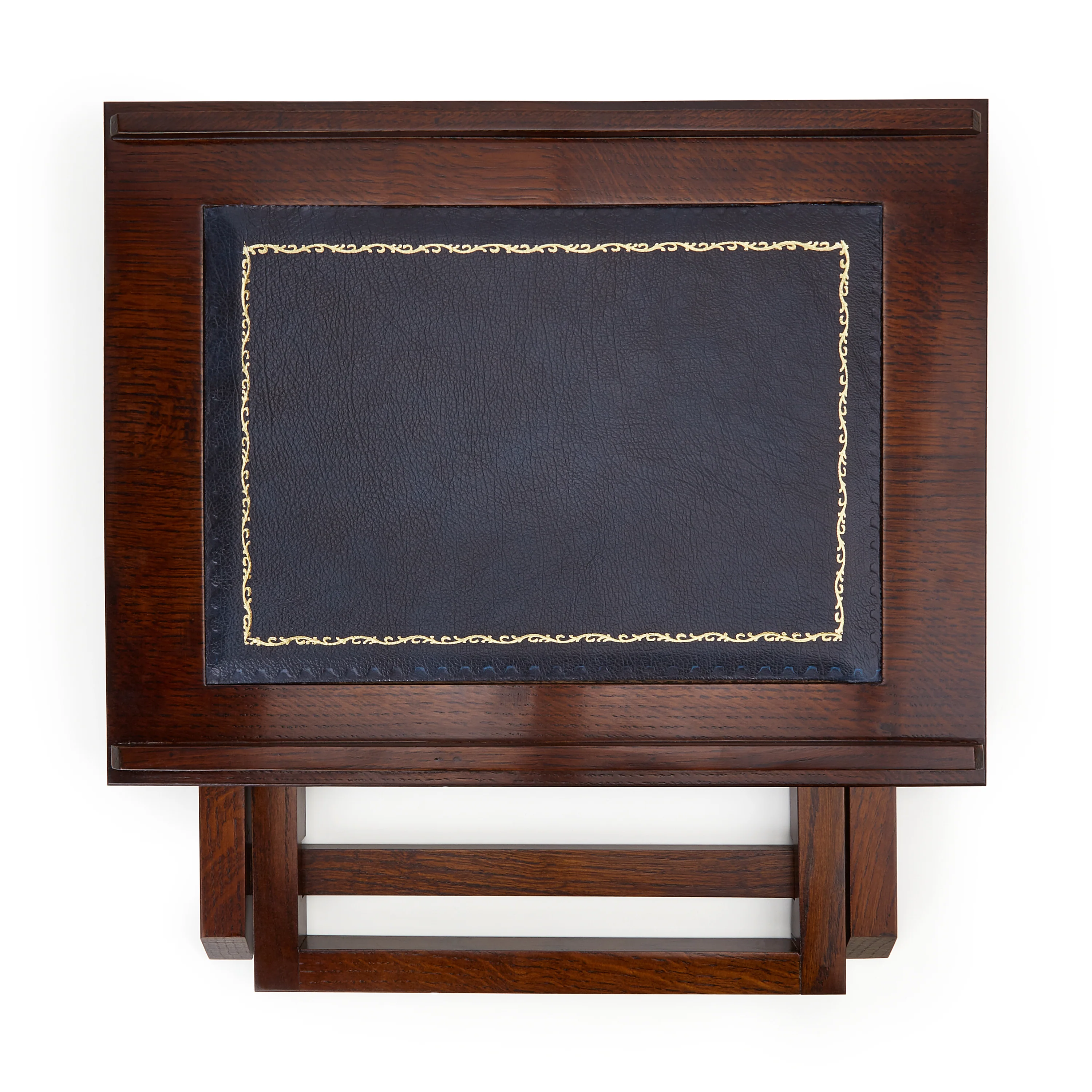 Hardwood Lectern with Leather Top Blue - Image 2