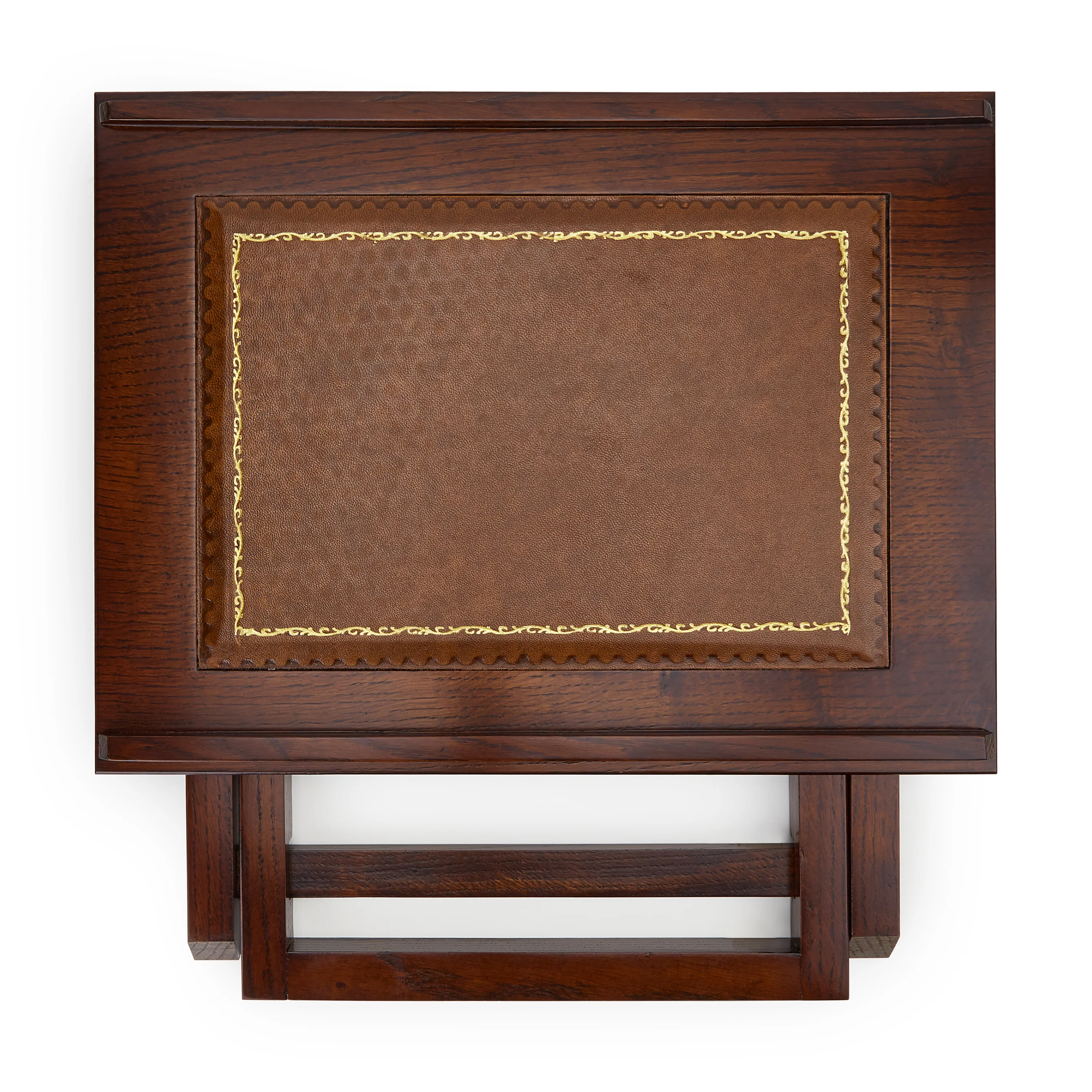Hardwood Lectern with Leather Top Gold - Image 2