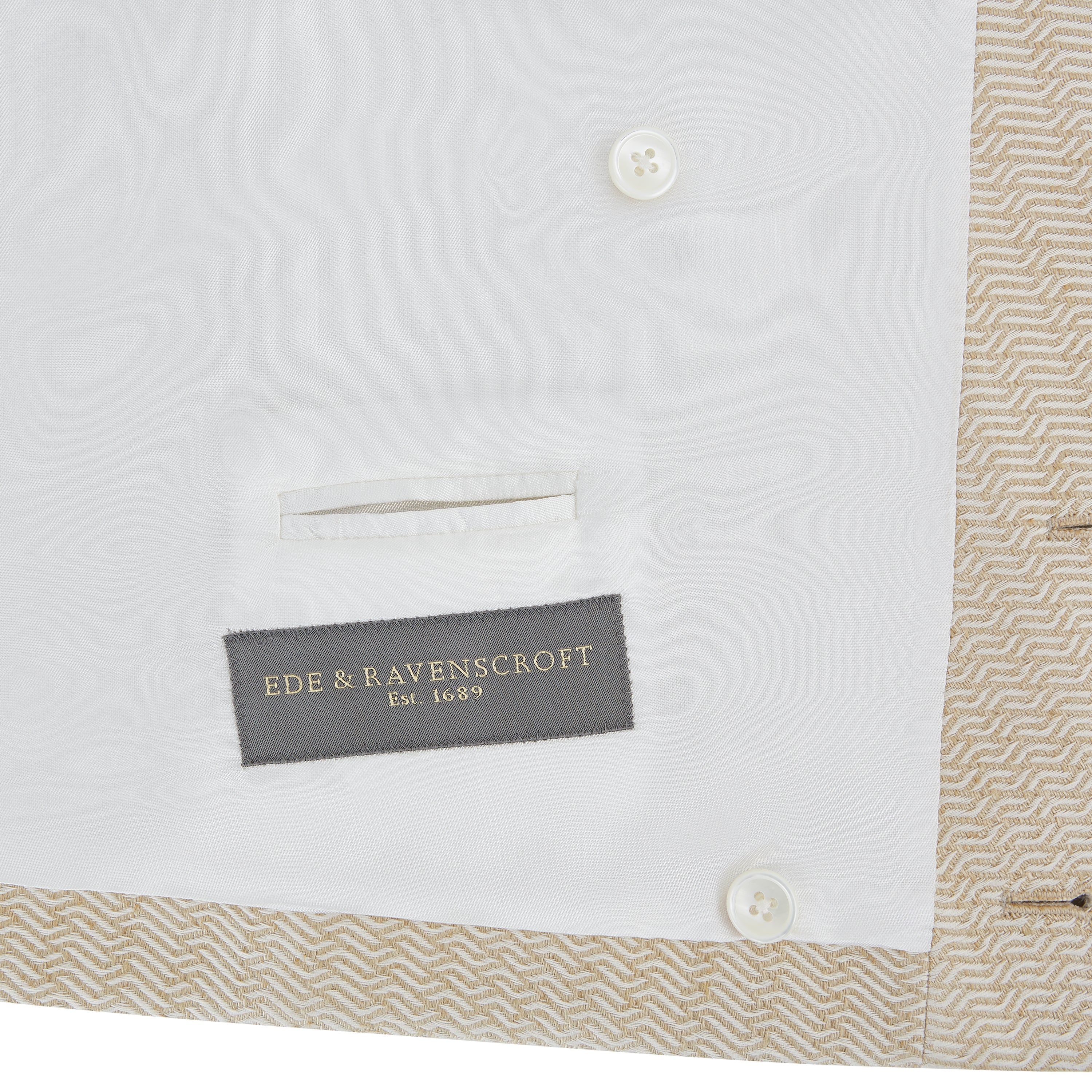 Hayward Beige Wave Cotton Linen Waistcoat - Image 3