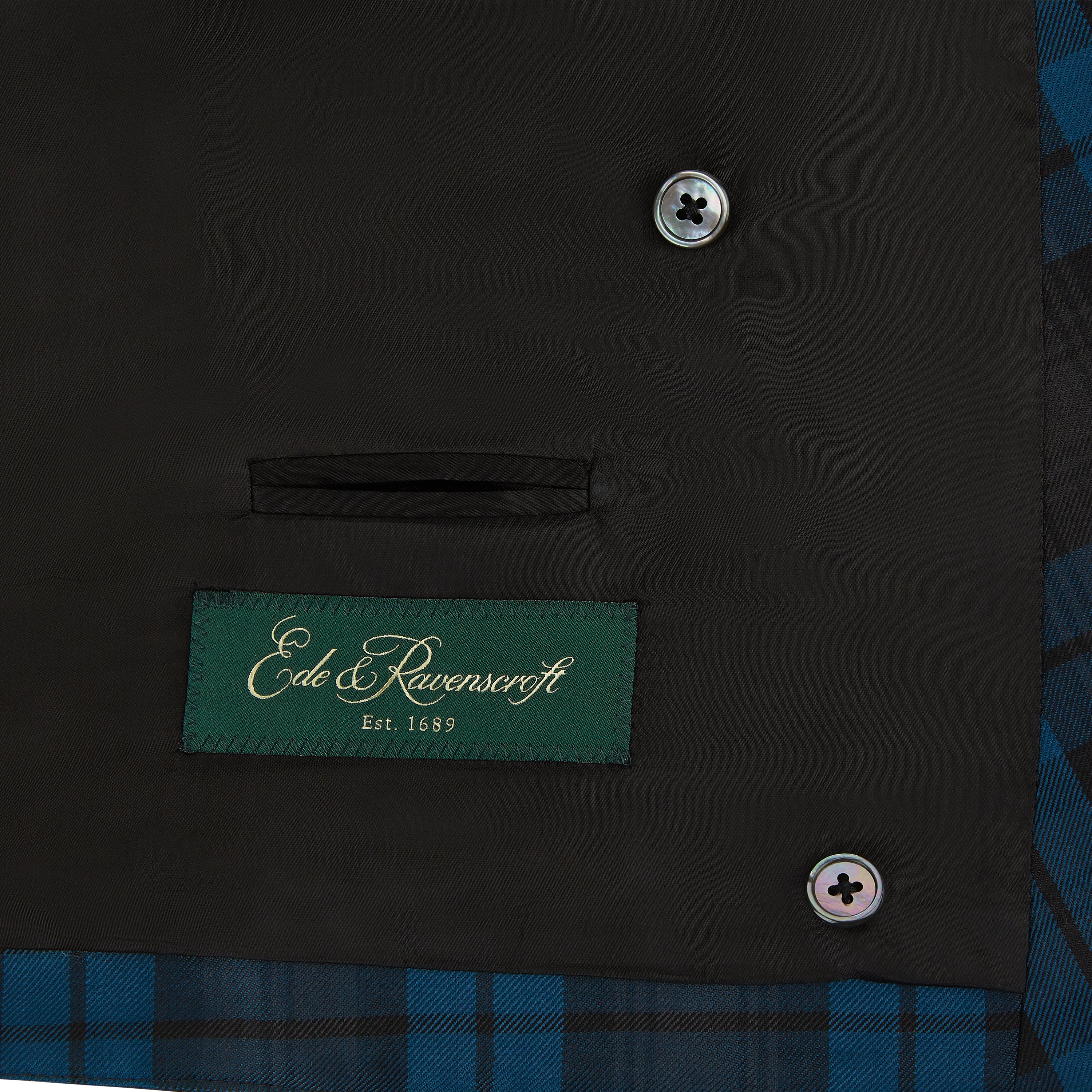 Hayward Blue Black Check Evening Waistcoat - Image 3