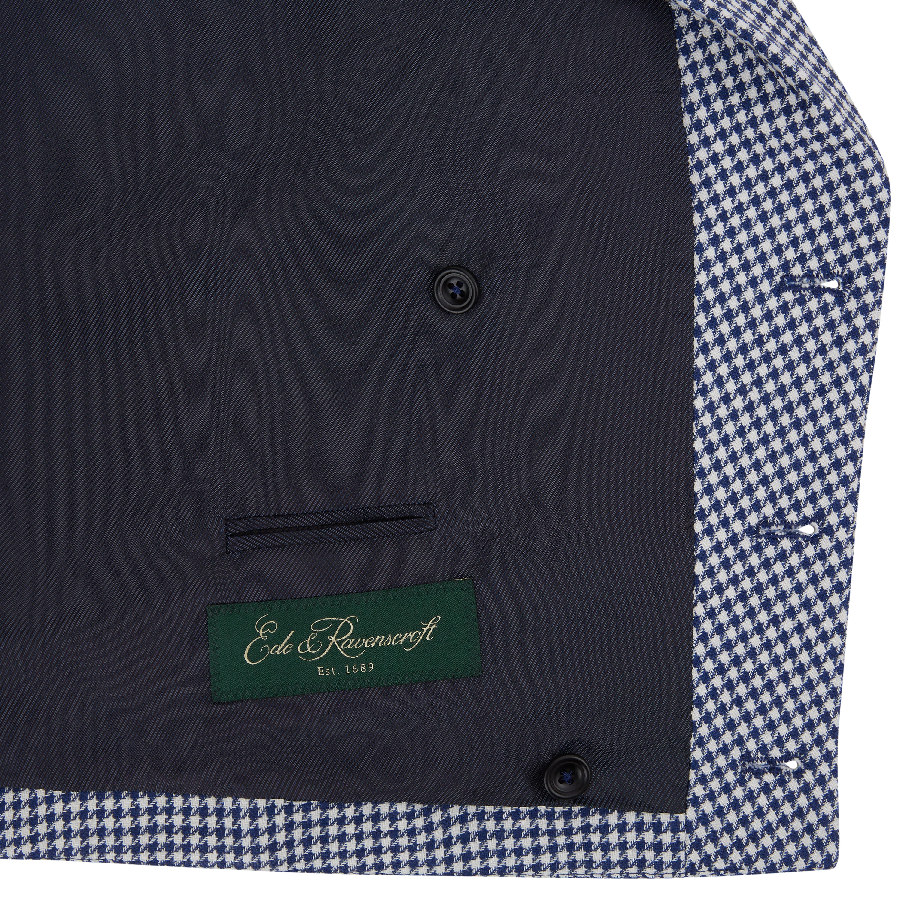Hayward Navy White Houndstooth Waistcoat - Image 3