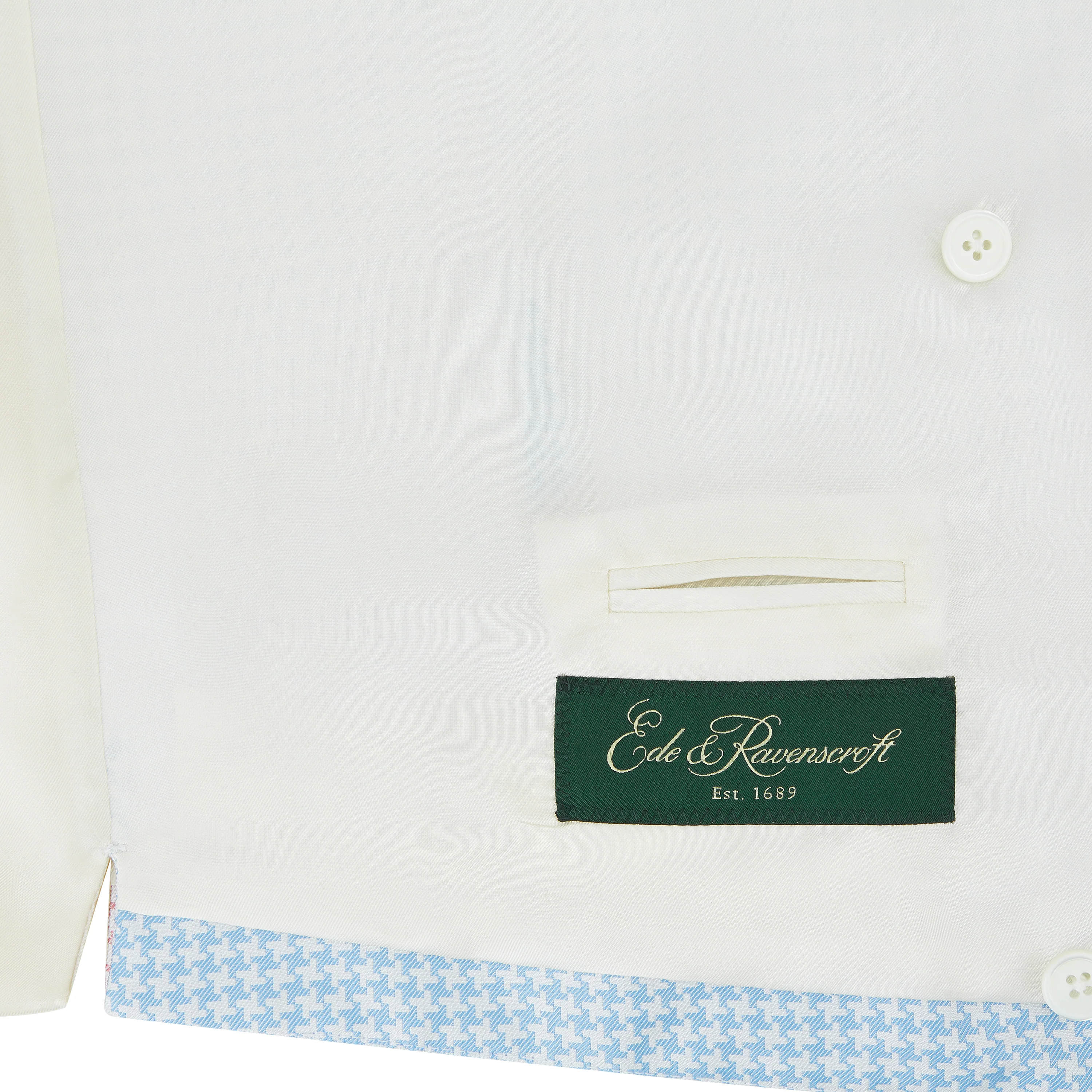 Hayward Blue White Houndstooth Silk Waistcoat - Image 3