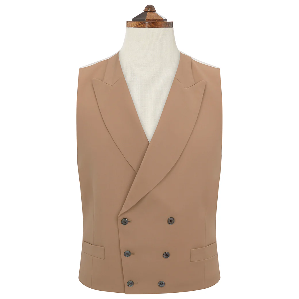 Hayward Buff Royal Gabardine Wool Waistcoat - Image 2
