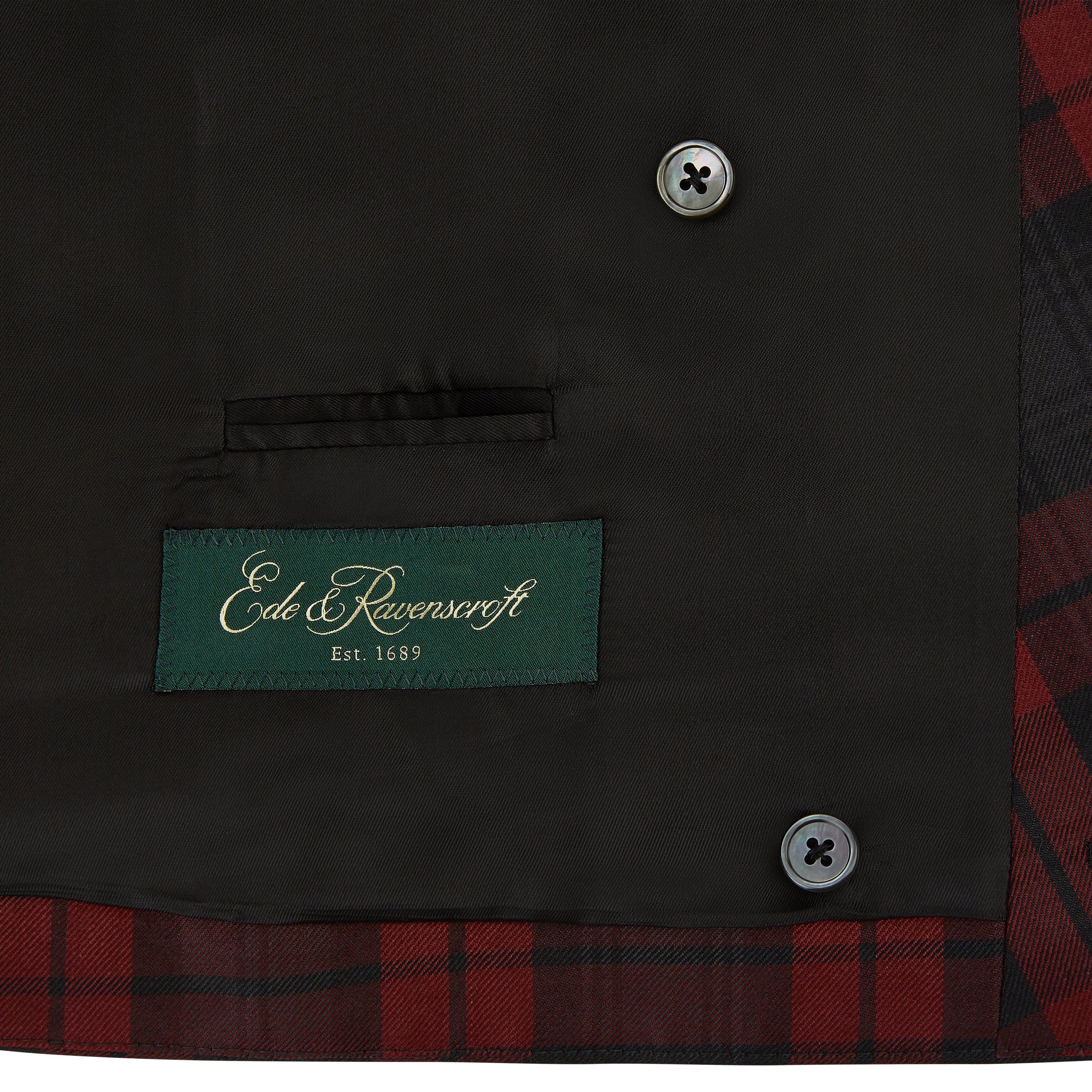 Hayward Burgundy Black Check Evening Waistcoat - Image 3