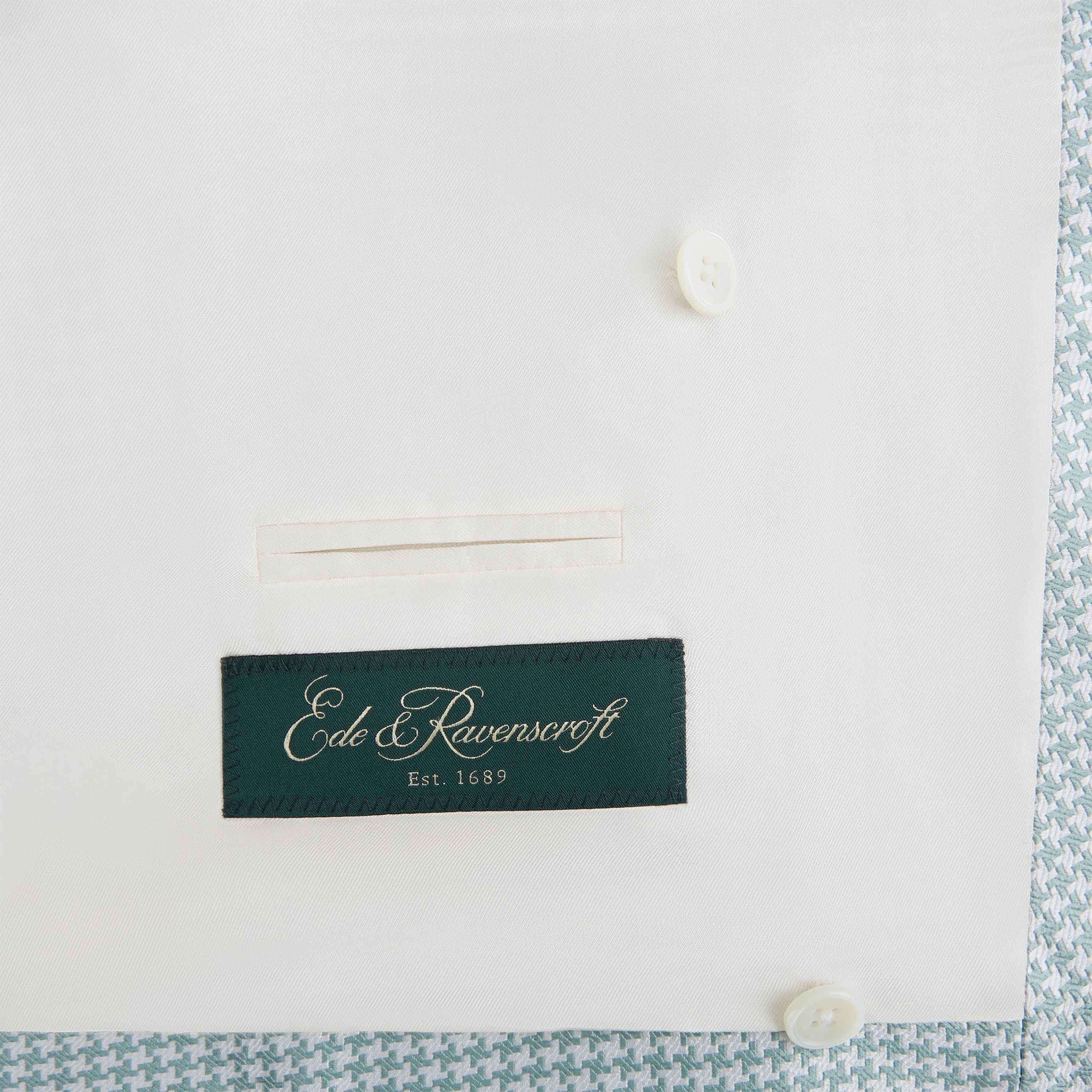 Hayward Green Cream Houndstooth Silk Waistcoat - Image 3