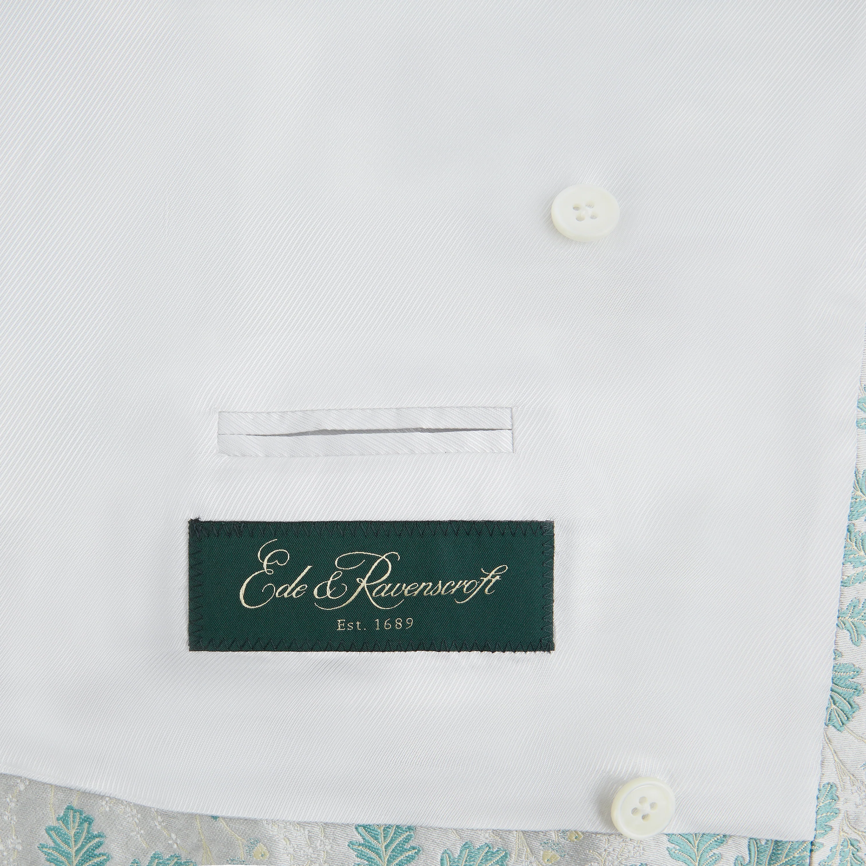 Hayward Green Yellow Acorn Jacquard Silk Waistcoat - Image 3