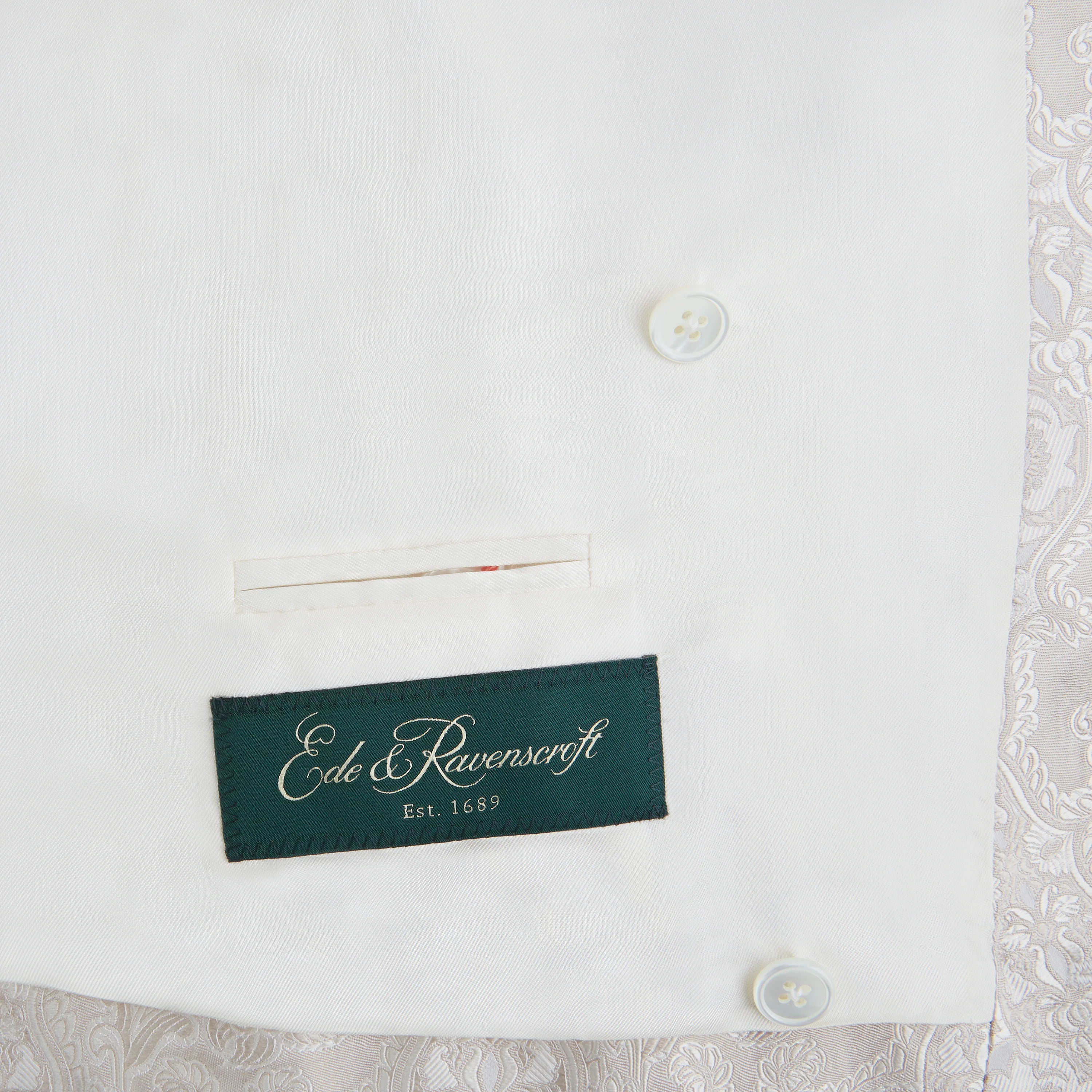 Hayward Ivory Paisley Jacquard Silk Waistcoat - Image 3