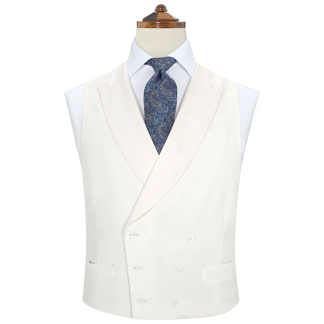 Hayward Ivory Royal Gabardine Wool Waistcoat - Image 2