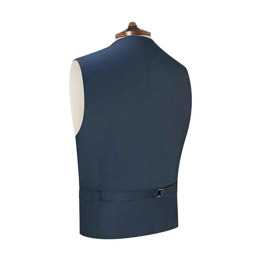 Hayward Navy and Red Tartan Wool Waistcoat - Image 2