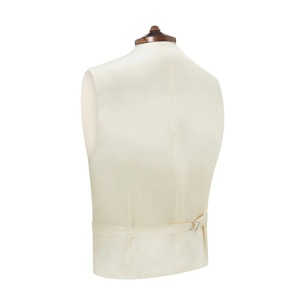 Hayward Pale Yellow Geometric Wool Silk Waistcoat - Image 2