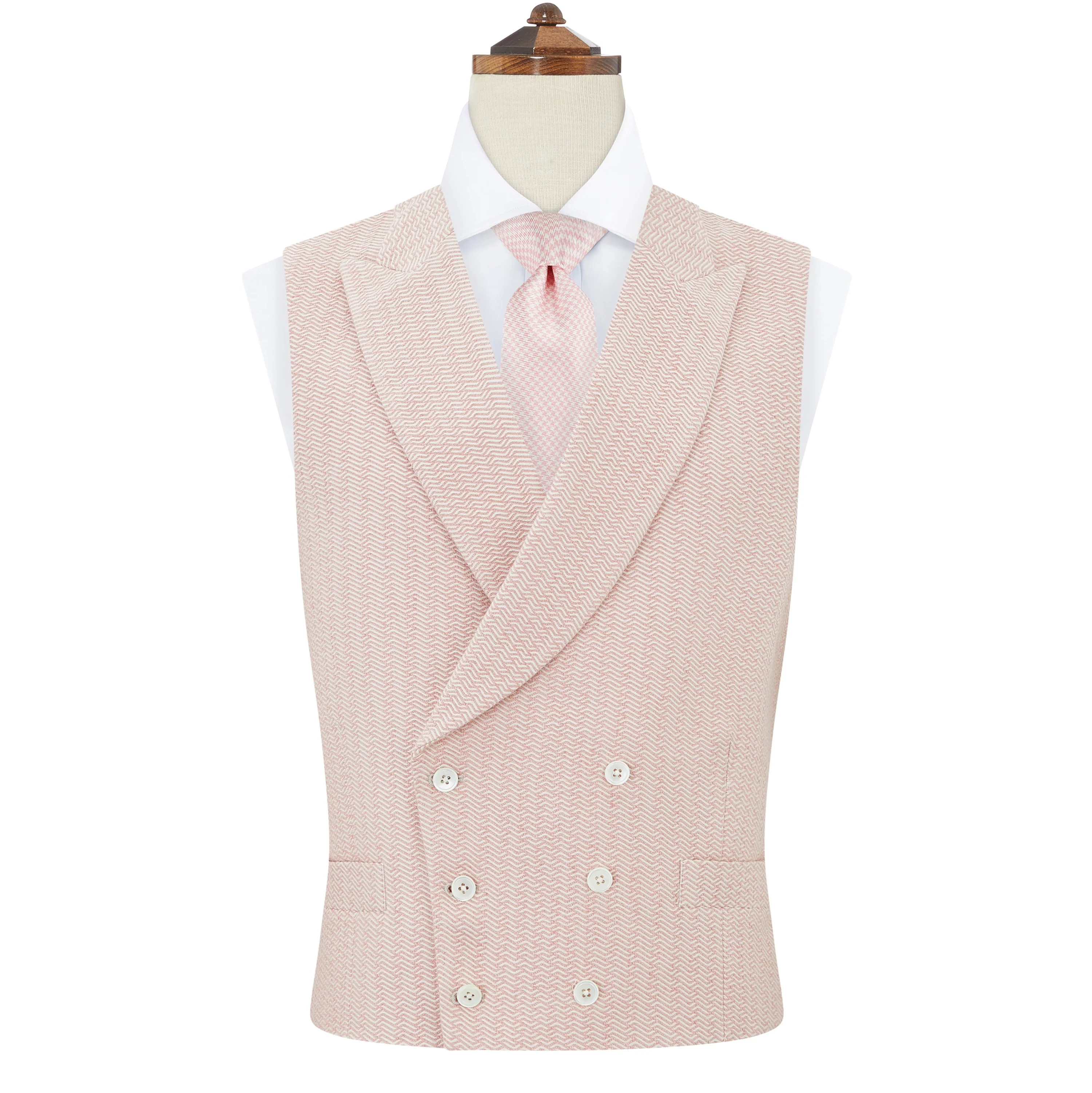 Hayward Pink Wave Cotton Linen Waistcoat