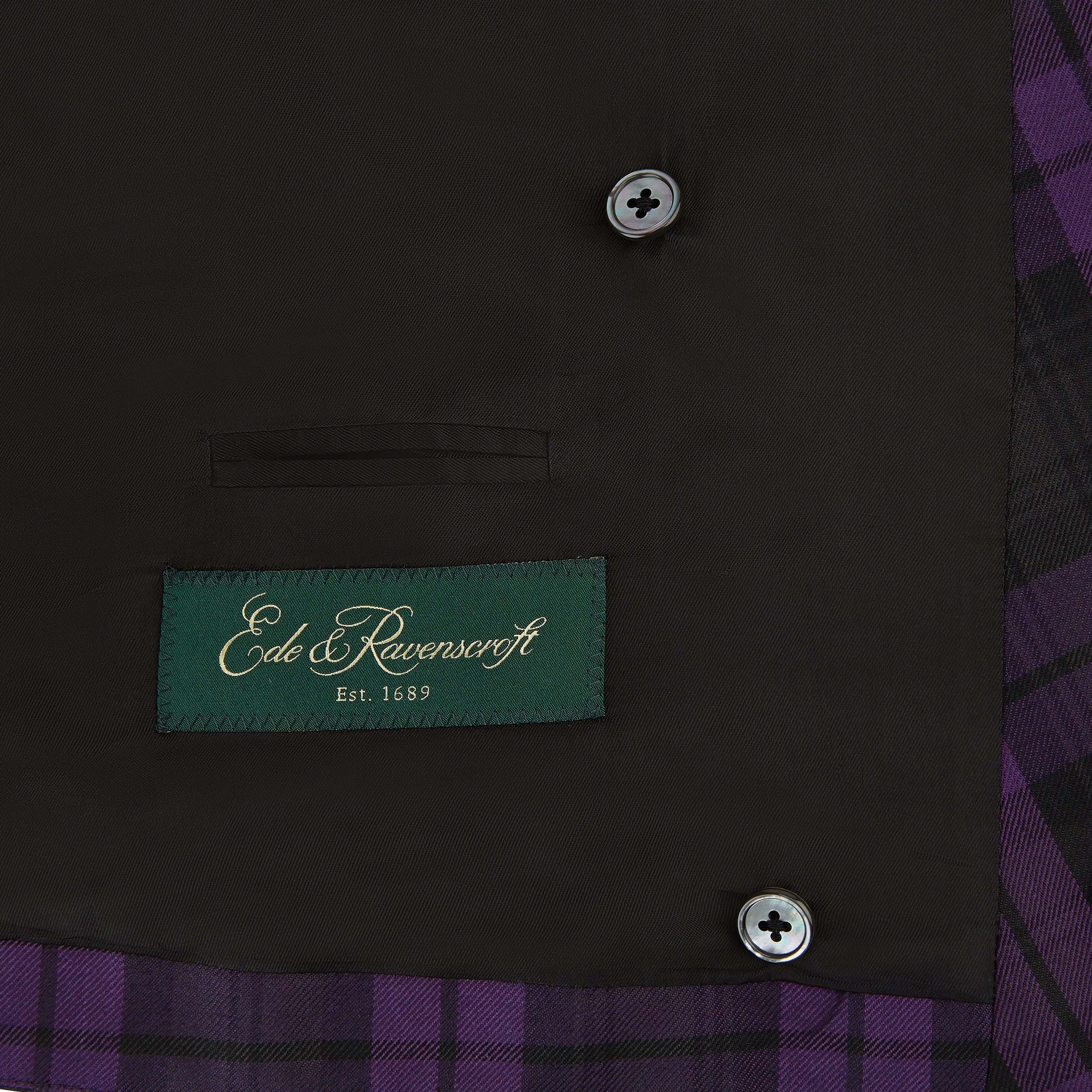 Hayward Purple Black Check Evening Waistcoat - Image 3