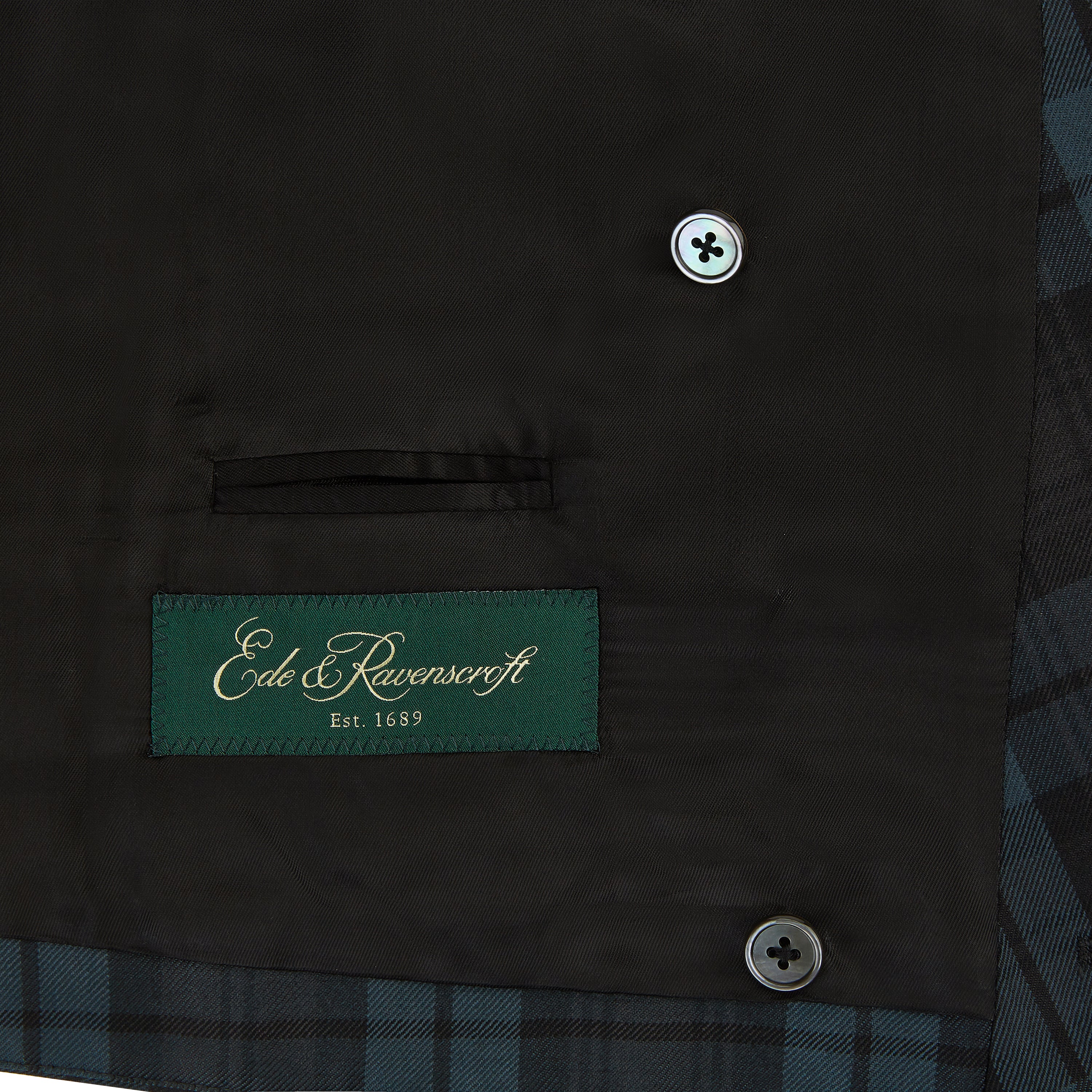 Hayward Teal Black Check Evening Waistcoat - Image 3