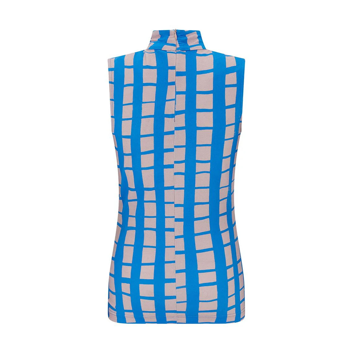 High Neck Sleeve-less Top Blue - Image 2