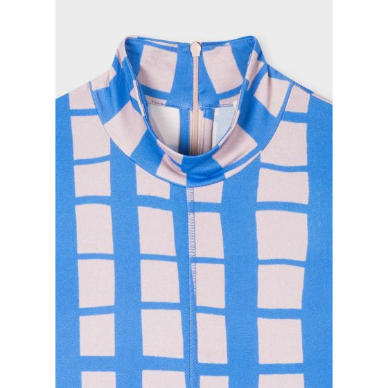 High Neck Sleeve-less Top Blue - Image 3