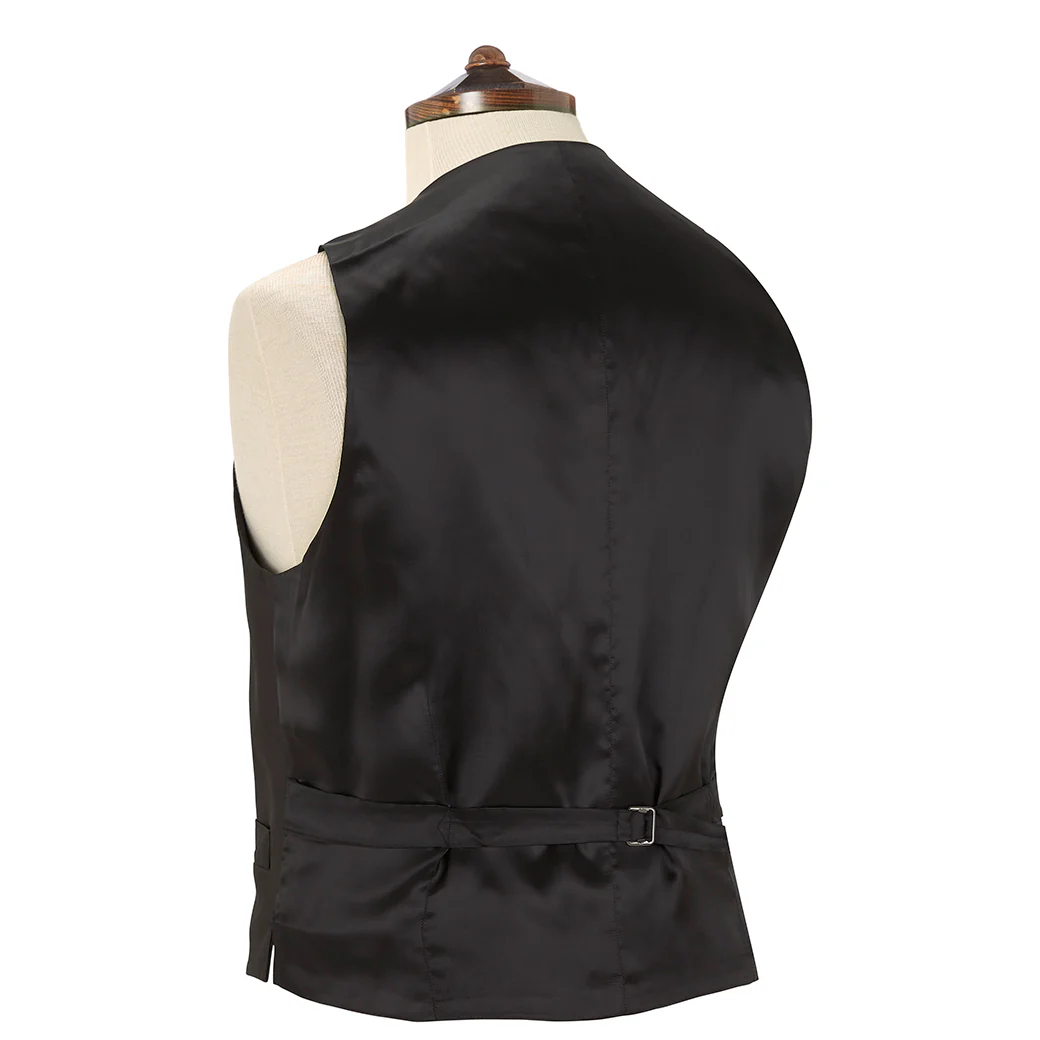 Hudson Black Grosgrain Silk and Cotton Waistcoat - Image 3