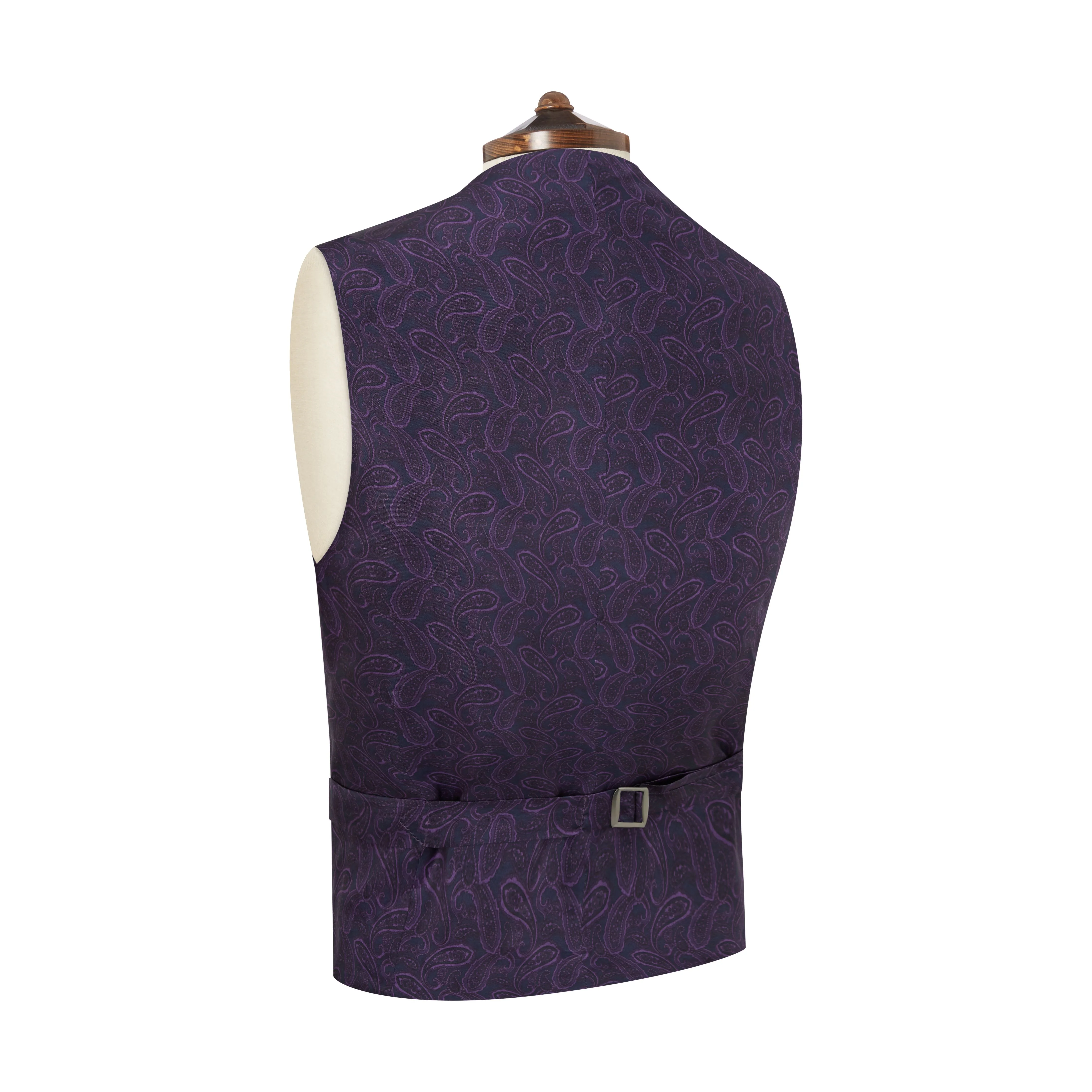 Hudson Purple Silk Cotton Grosgrain Waistcoat - Image 2