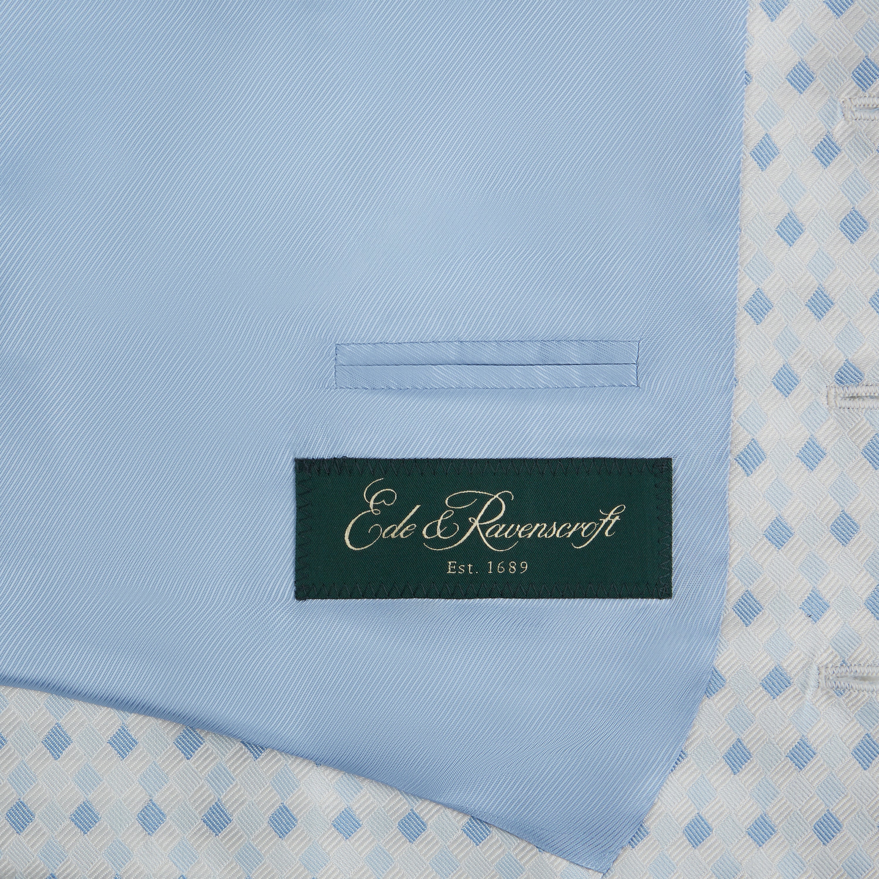 Hyde Blue Harlequin Silk Waistcoat - Image 3