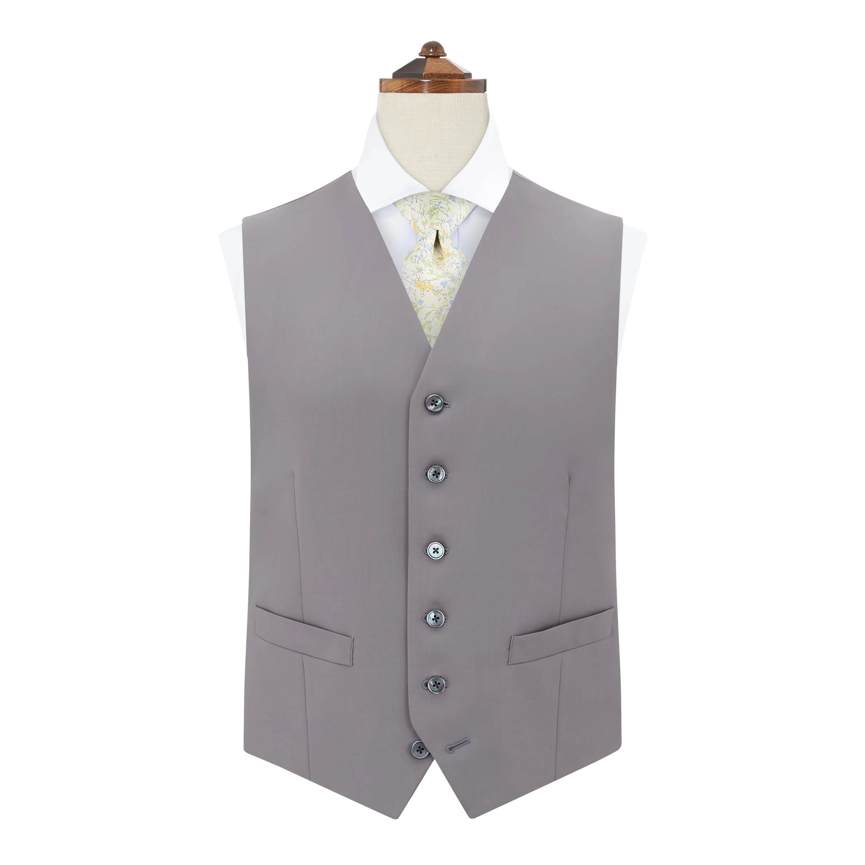 Hyde Grey Royal Gaberdine Wool Waistcoat