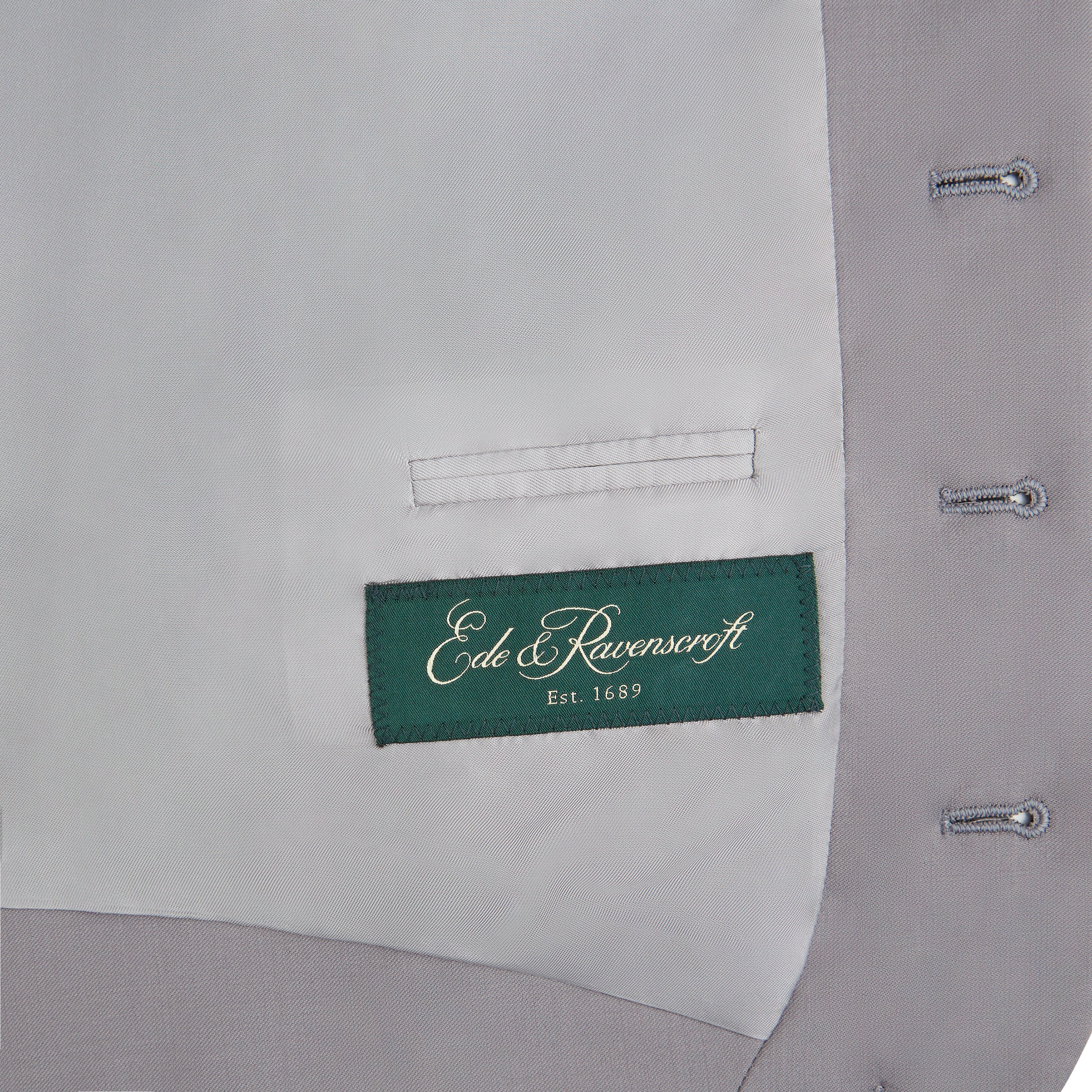 Hyde Grey Royal Gaberdine Wool Waistcoat - Image 3