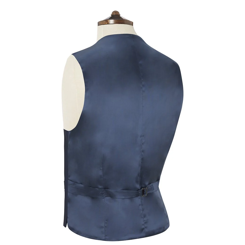 Hyde Navy Plain Weave Waistcoat - Image 2