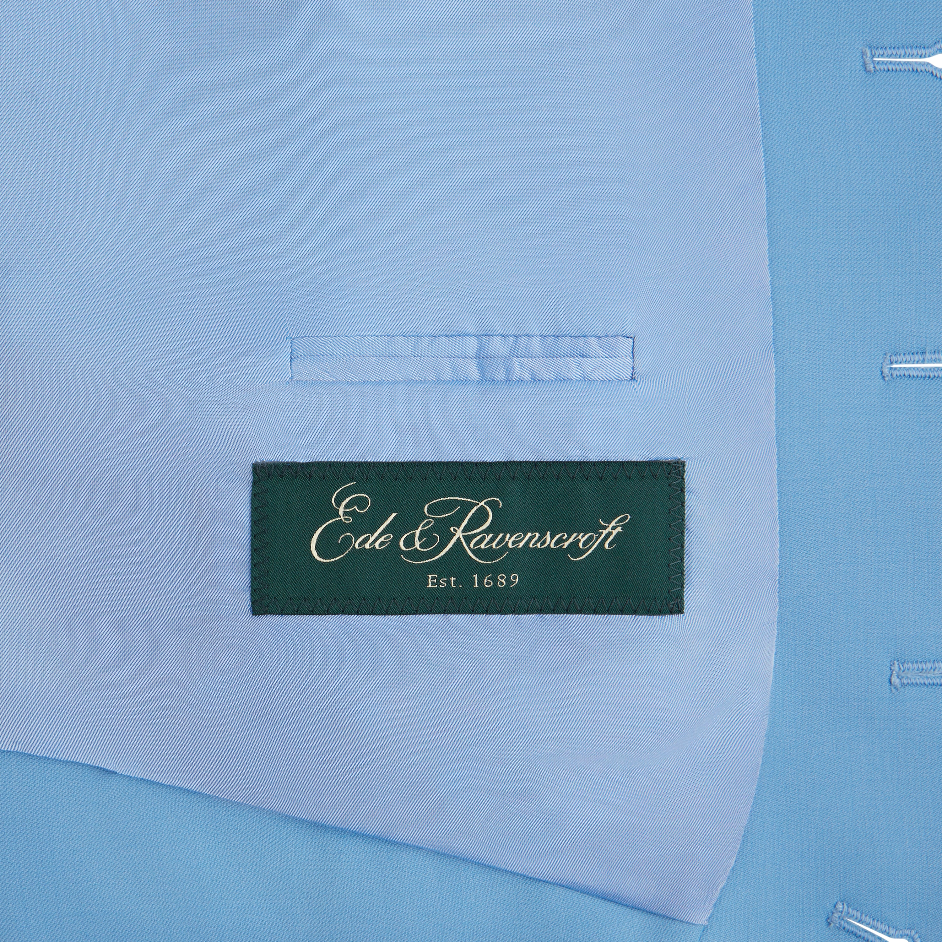 Hyde Pale Blue Royal Gaberdine Wool Waistcoat - Image 3