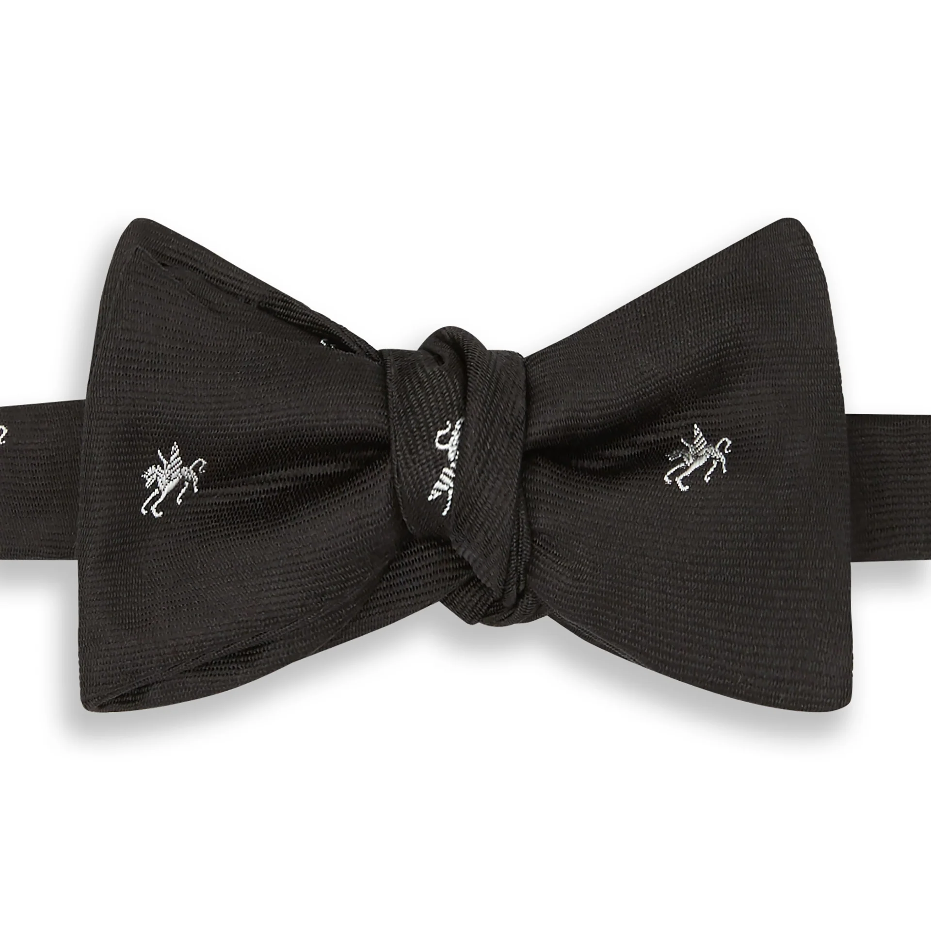 Inner Temple Crest Black Silver Silk Bow Tie