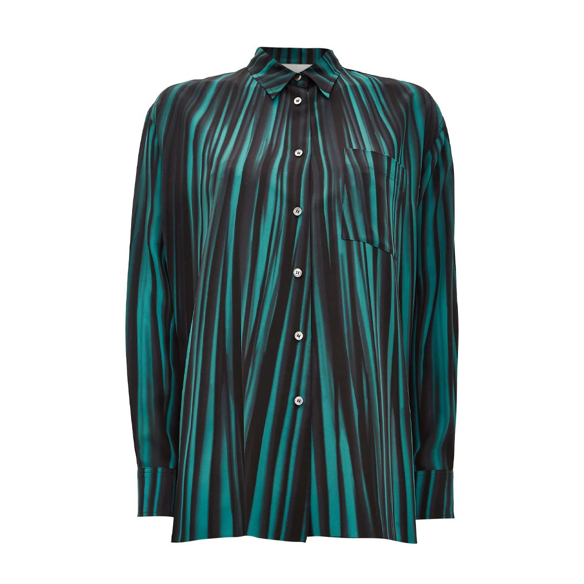 Irregular Stripe Silk Dress