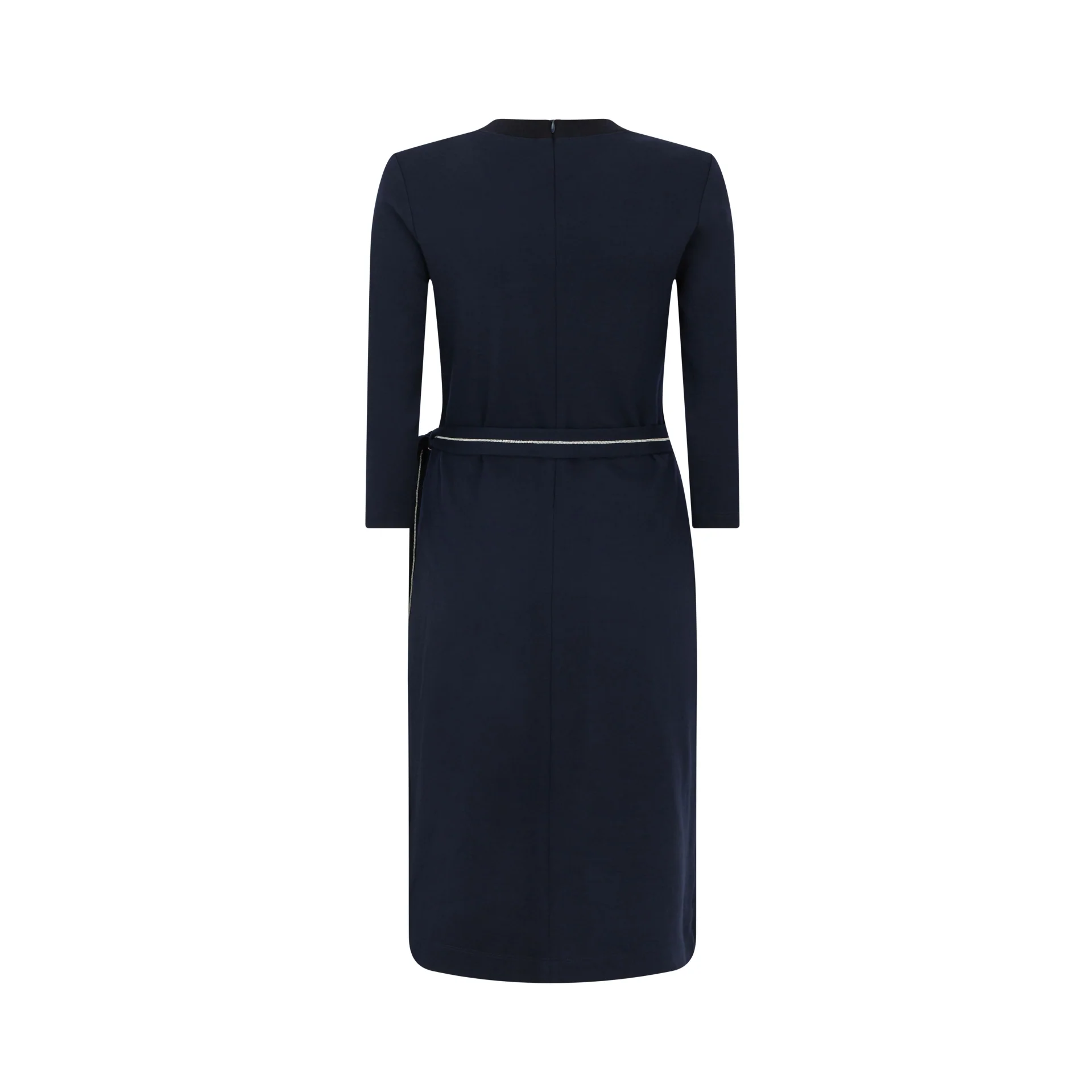 Jersey Belted Wool Cotton Midi Dress - Image 2