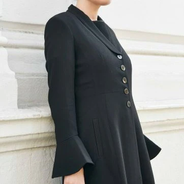 Jewel Tailored Wool Crepe Frock Coat - Image 3