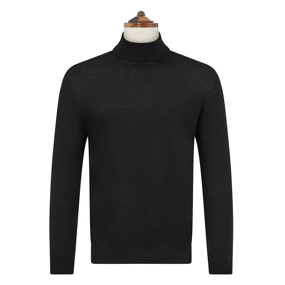 Keiran Black Roll Neck Jumper